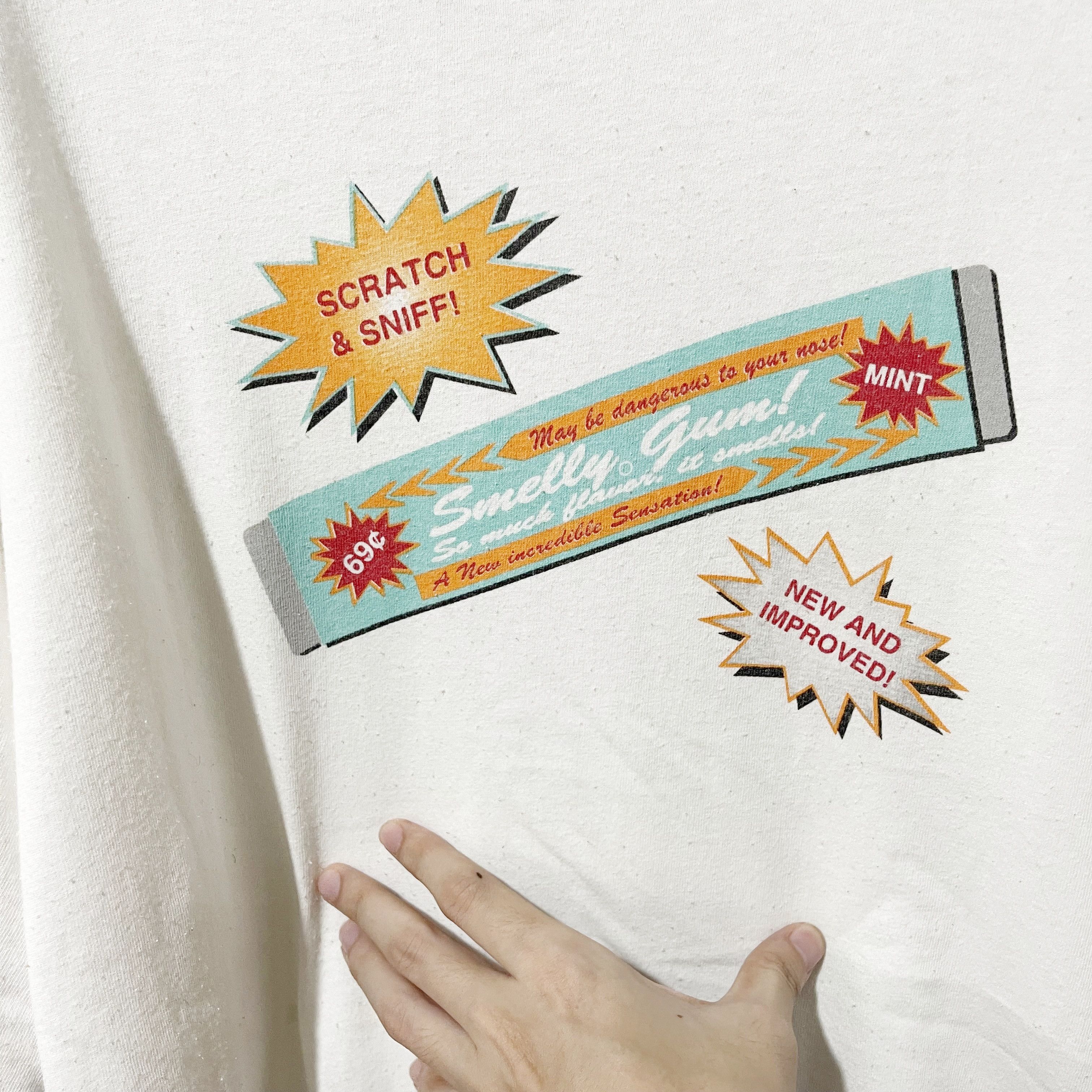 Vintage Vintage 90s Scratch and sniff Ringer Tee Size US XL / EU 56 / 4 - 2 Thumbnail
