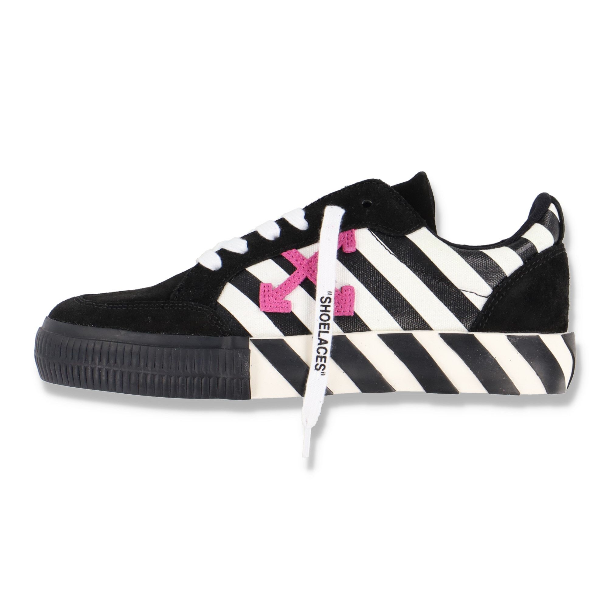 image of Off White Black Low Suede Vulcanized Trainers Shoes, Women's (Size 4)