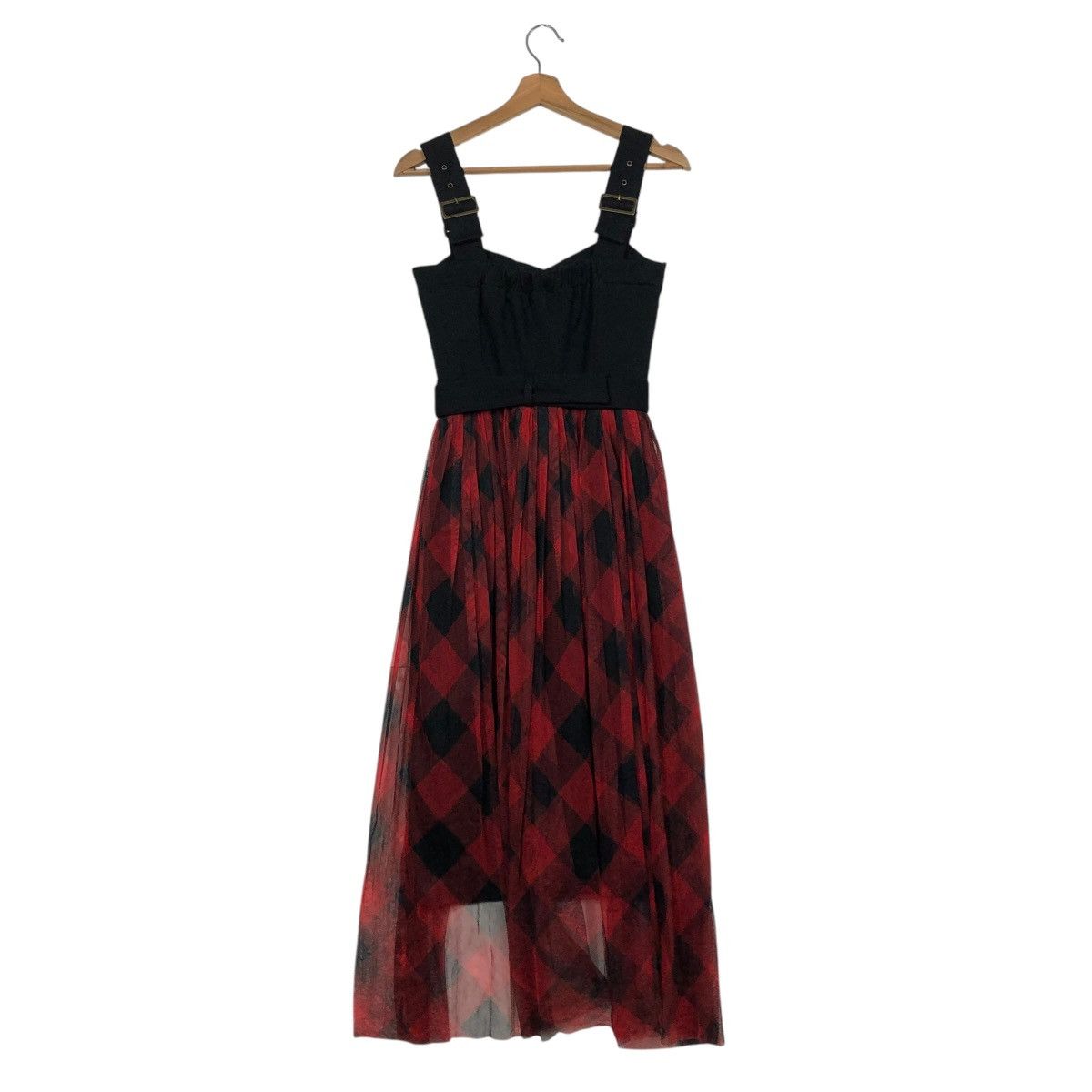 Hysteric Glamour 🔥PUNK DESIGN OVERALL MAXI SKIRT REDYAZEL TARTAN CHECK Size M / US 6-8 / IT 42-44 - 12 Thumbnail
