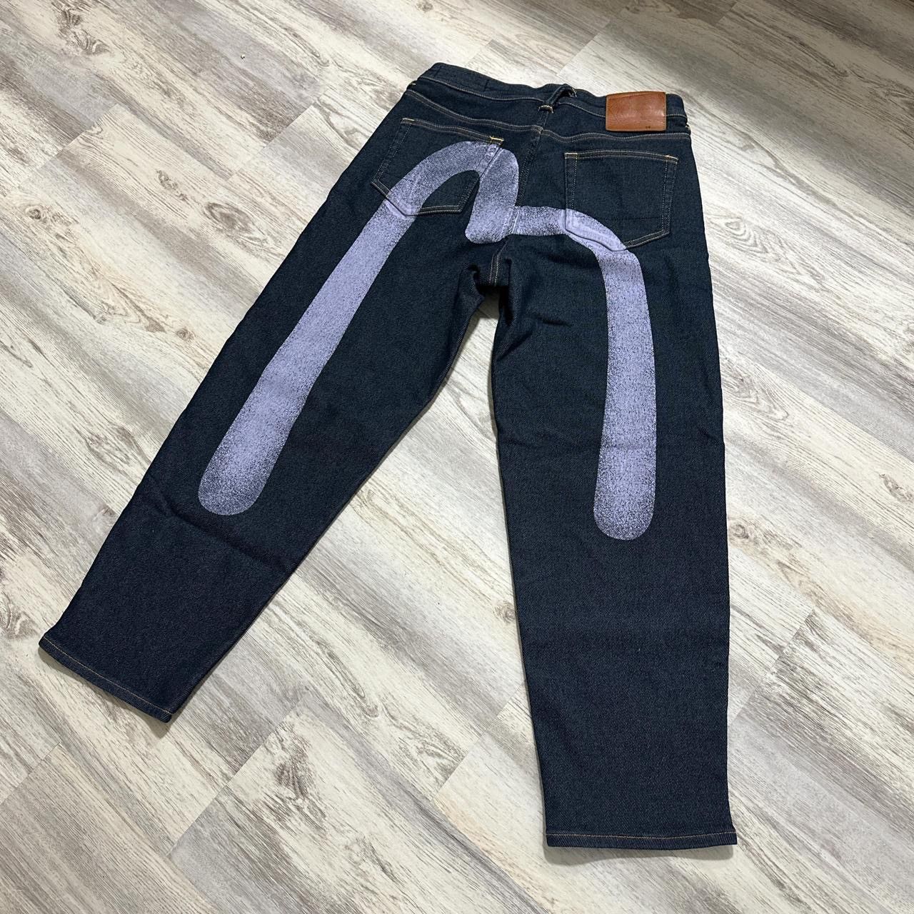 Evisu Evisu Hand-Painted Raw Selvedge Denim Jeans — Purple Seagull Size US 29 - 1 Thumbnail