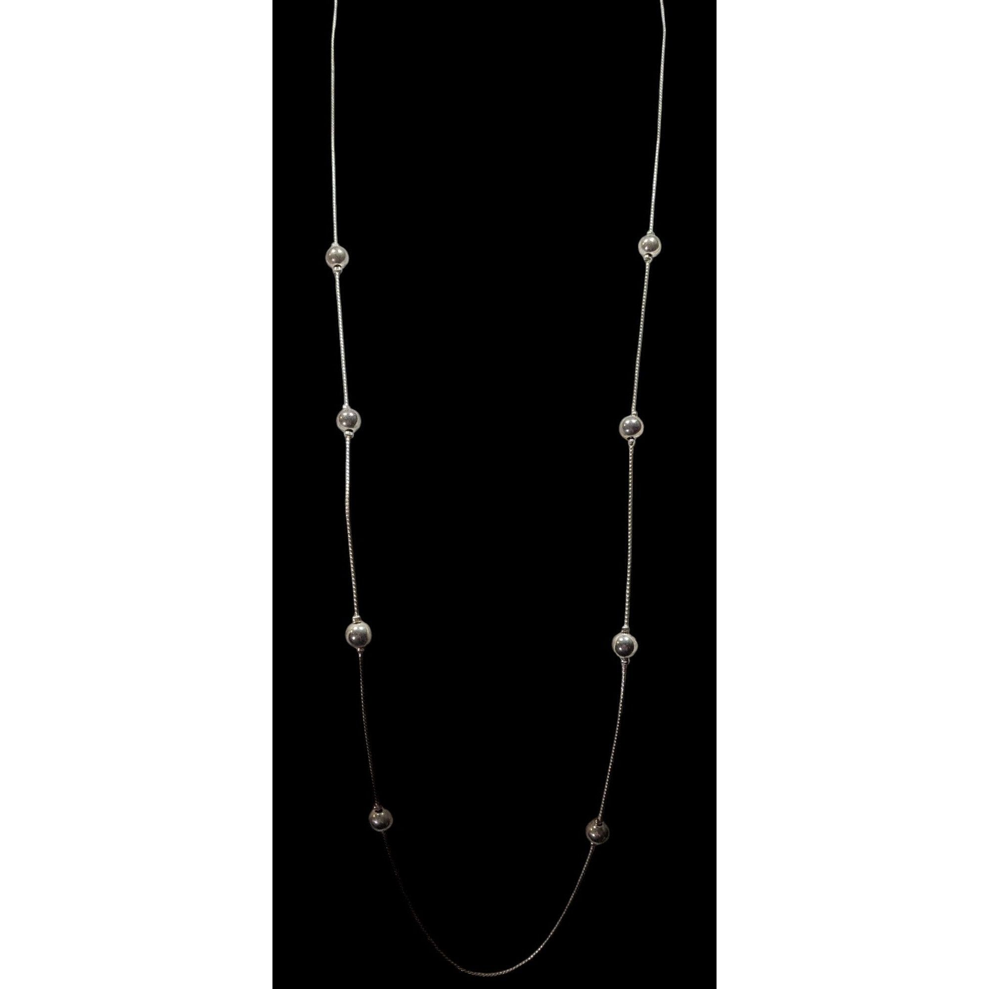 Other Modern Silver Tone Ball Beaded Station Necklace Size ONE SIZE - 3 Thumbnail
