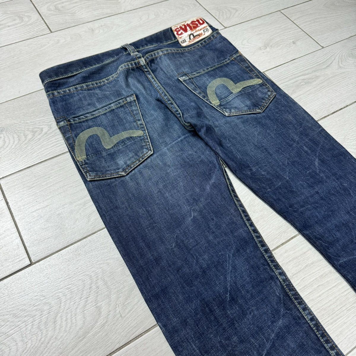 image of Evisu Ramen Jeans Denim in Blue, Men's (Size 31)