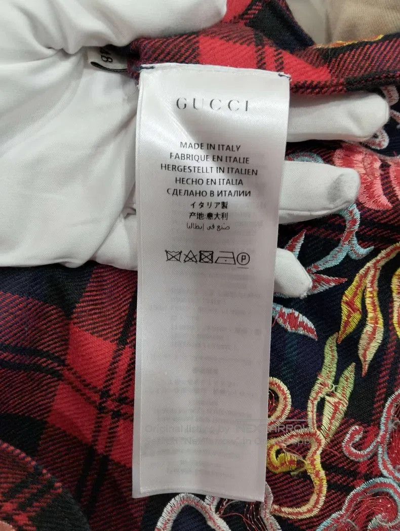 Gucci Gucci Red plaid embroidered shirt Size US M / EU 48-50 / 2 - 6 Thumbnail