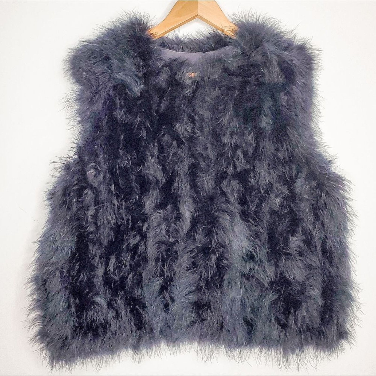 Yves Salomon Yves Salomon Black Feathers & Silk Sleeveless Vest Size 42 Size M / US 6-8 / IT 42-44 - 2 Thumbnail