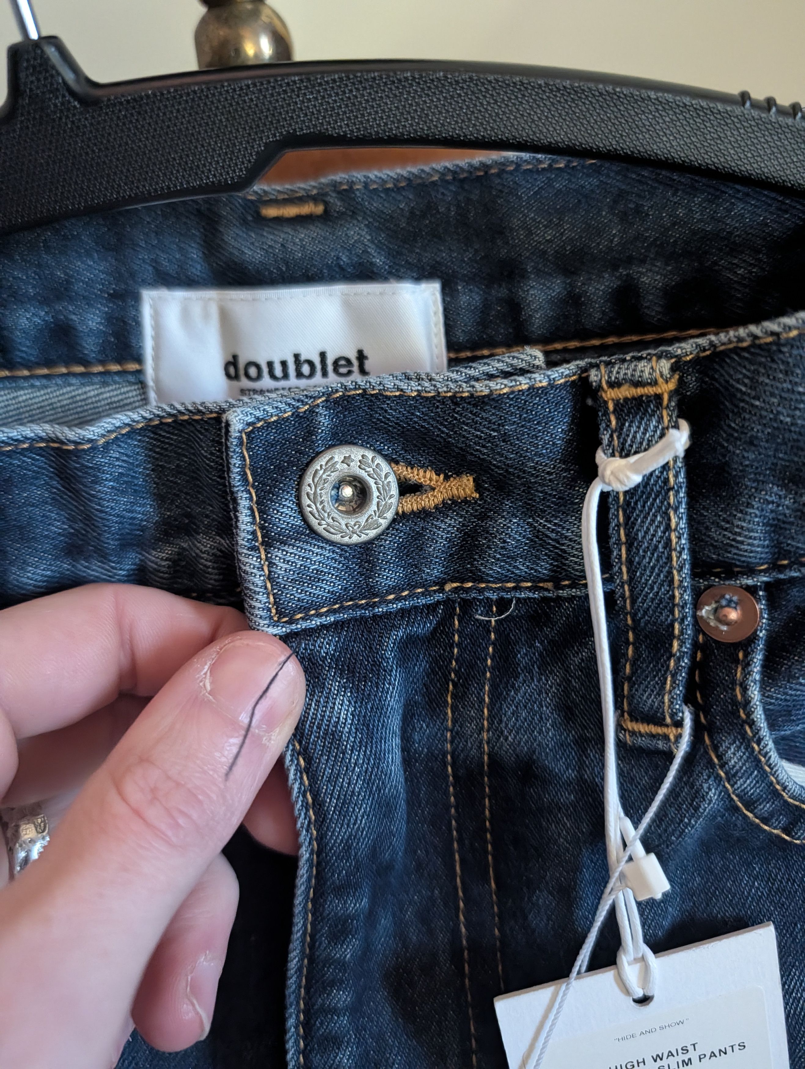 Doublet SILK "Hide and Show" High Waist Long Leg Blue Denim Jeans Size US 30 / EU 46 - 4 Thumbnail