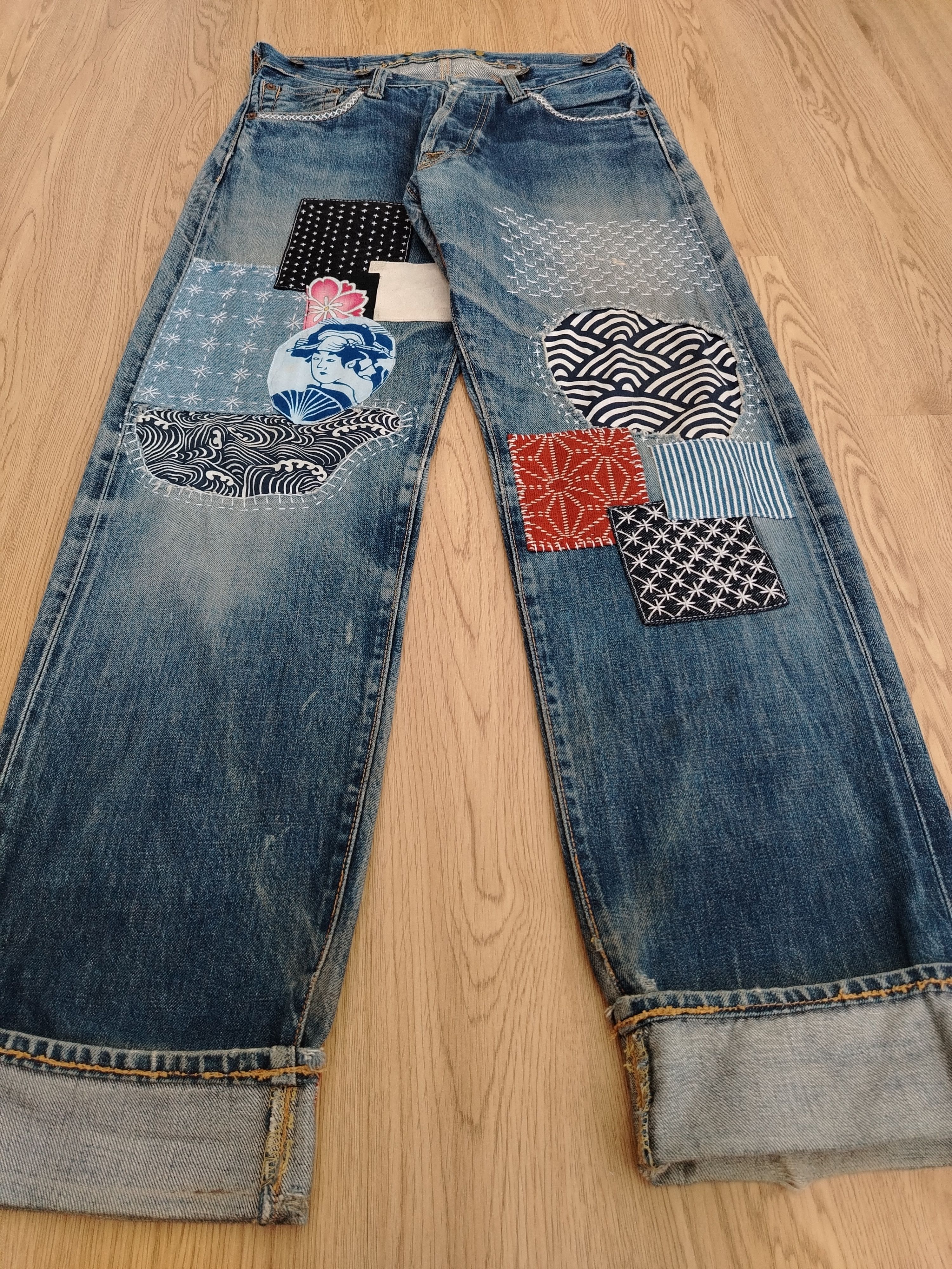 Evisu Evisu Jeans Vintage (Evis) Boro Remaked Size US 31 - 10 Thumbnail