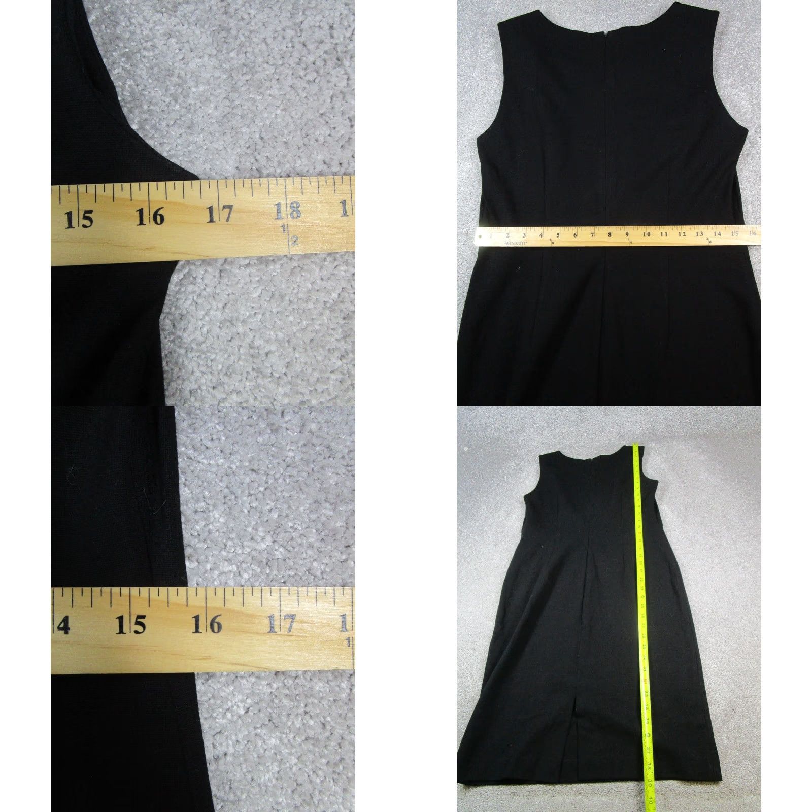 Vintage Lafayette 148 New York Dress Womens 6 Black Blouson Dress Knee Length Sleeveless Round Neck Zip Business Casual Party/Cocktail Womens Size M / US 6-8 / IT 42-44 - 8 Thumbnail