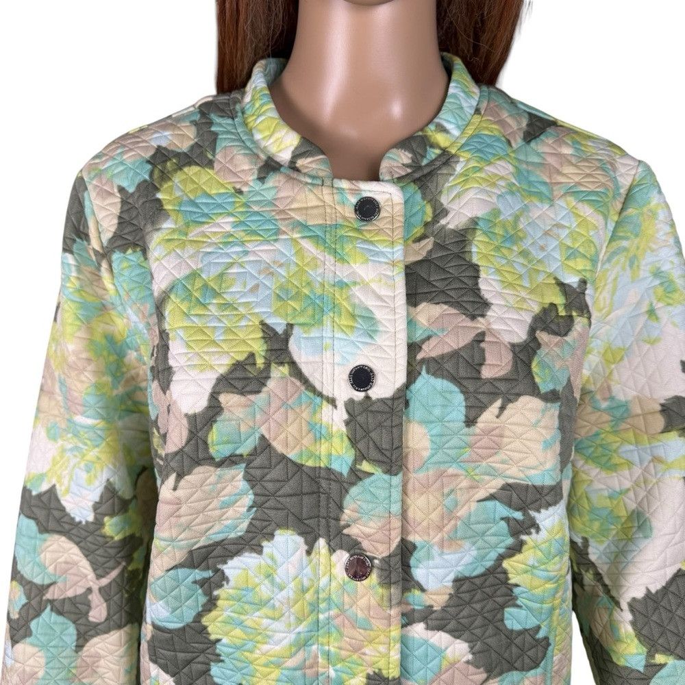 Isaac Mizrahi Isaac Mizrahi Live! Watercolor Floral Print Knit Jacket A30 Size XL / US 12-14 / IT 48-50 - 9 Thumbnail