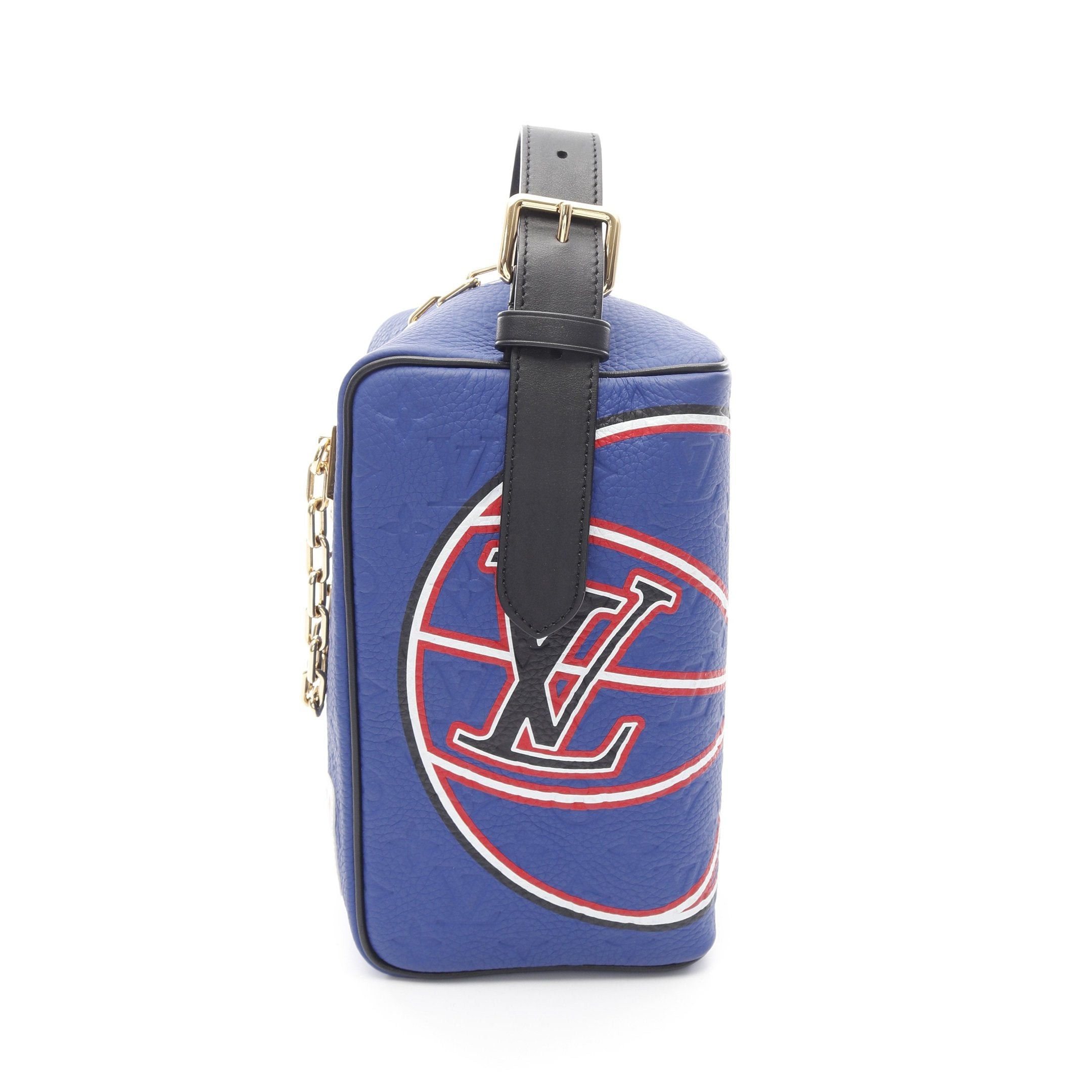 Louis Vuitton Louis Vuitton X Nba Cloakroom Dopp Kit Monogram Embossed Second Bag Handbag Leather Blue Multicolor