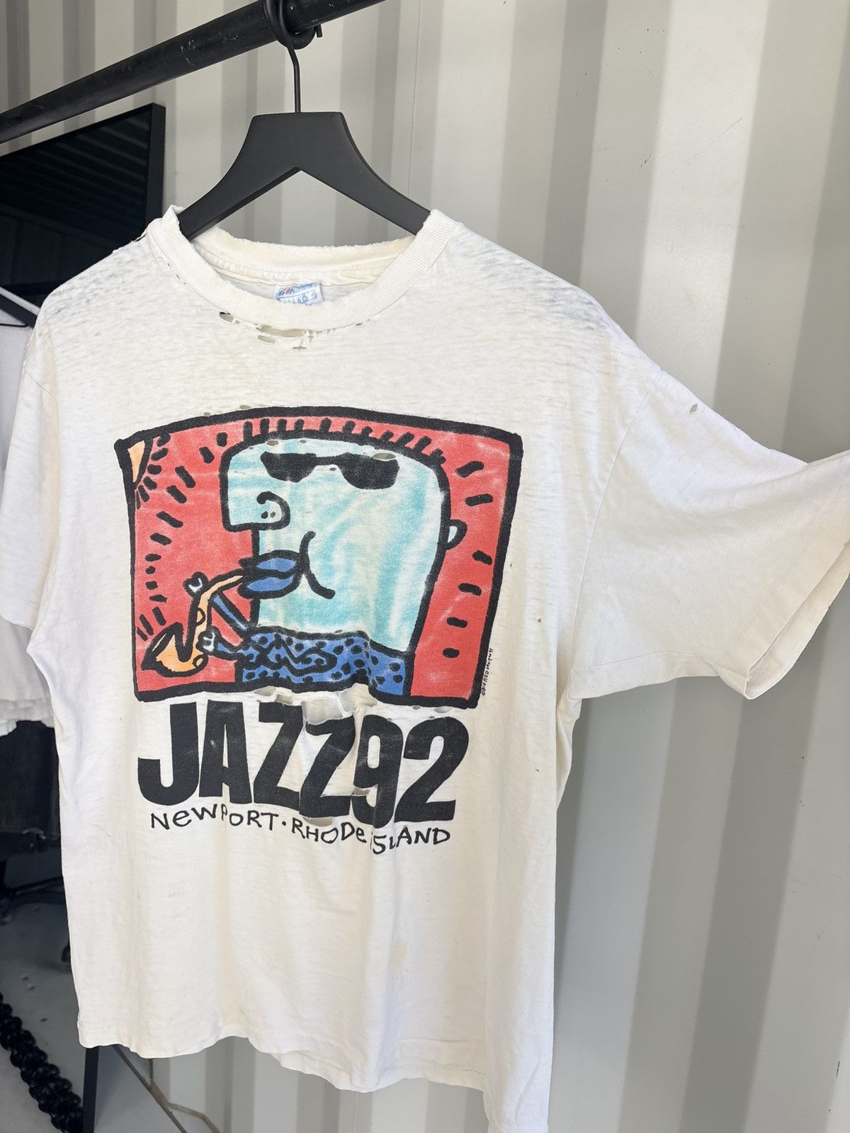Vintage Vintage Jazz 92 Shirt Faded Distress Art Tee Grunge BAND Size US L / EU 52-54 / 3 - 2 Thumbnail