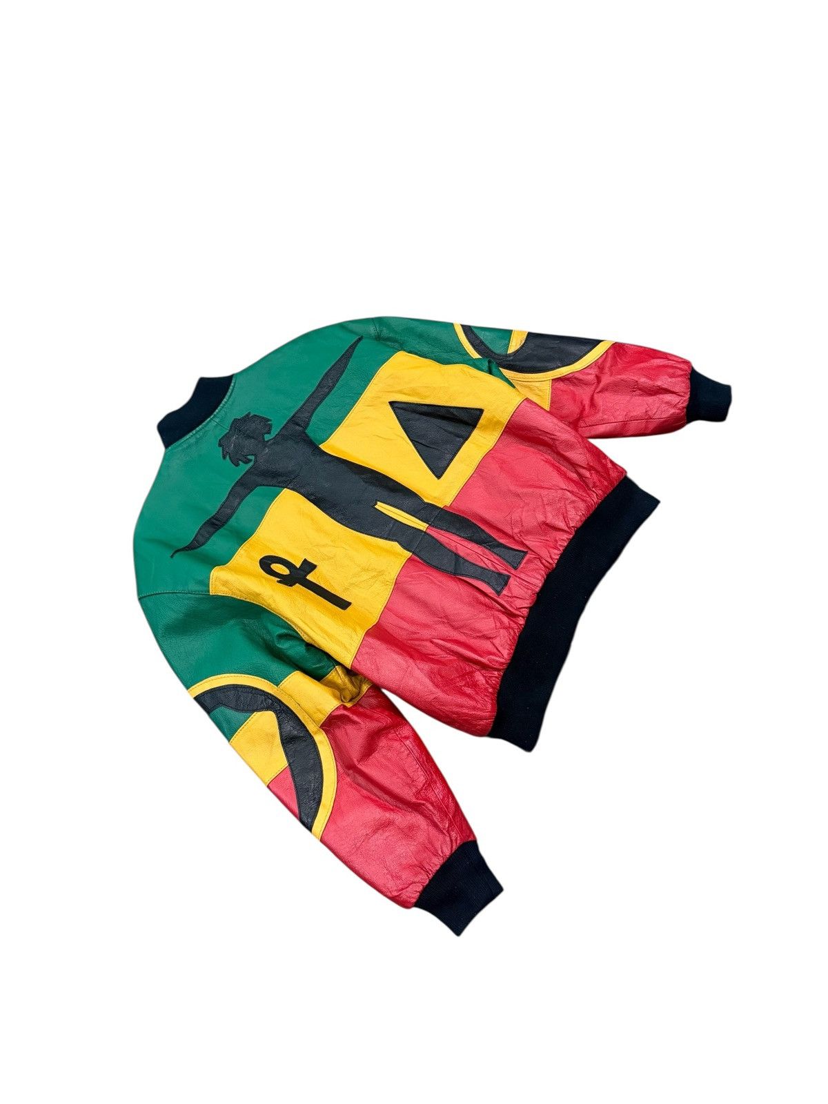 Michael Hoban RARE VINTAGE MICHAEL HOBAN RASTA LEATHER BOMBERS JACKET Size US M / EU 48-50 / 2 - 13 Thumbnail