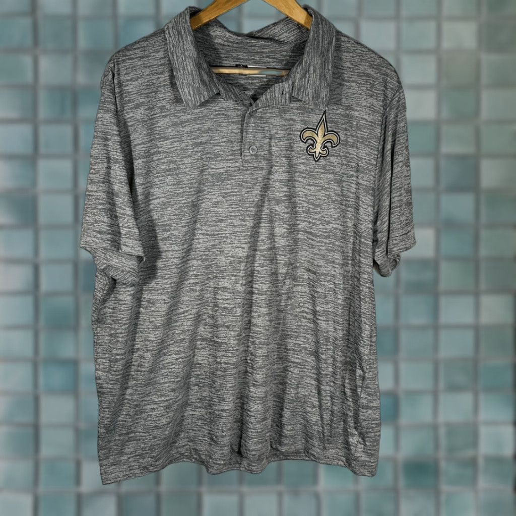 NFL NFL Team Apparel New Orleans Saints Polo XL Men Gray Polo Size US XL / EU 56 / 4 - 1 Thumbnail