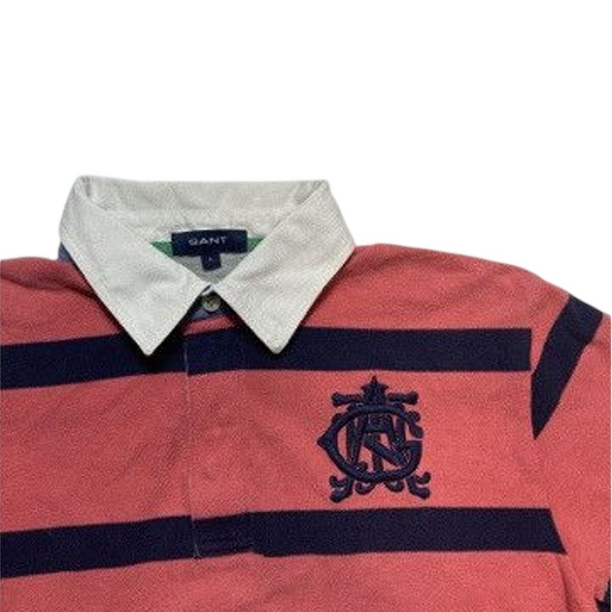 Gant × Vintage Y2K Gant USA Striped LS Rugby Polo Shirt M-L Pink Size US L / EU 52-54 / 3 - 2 Thumbnail