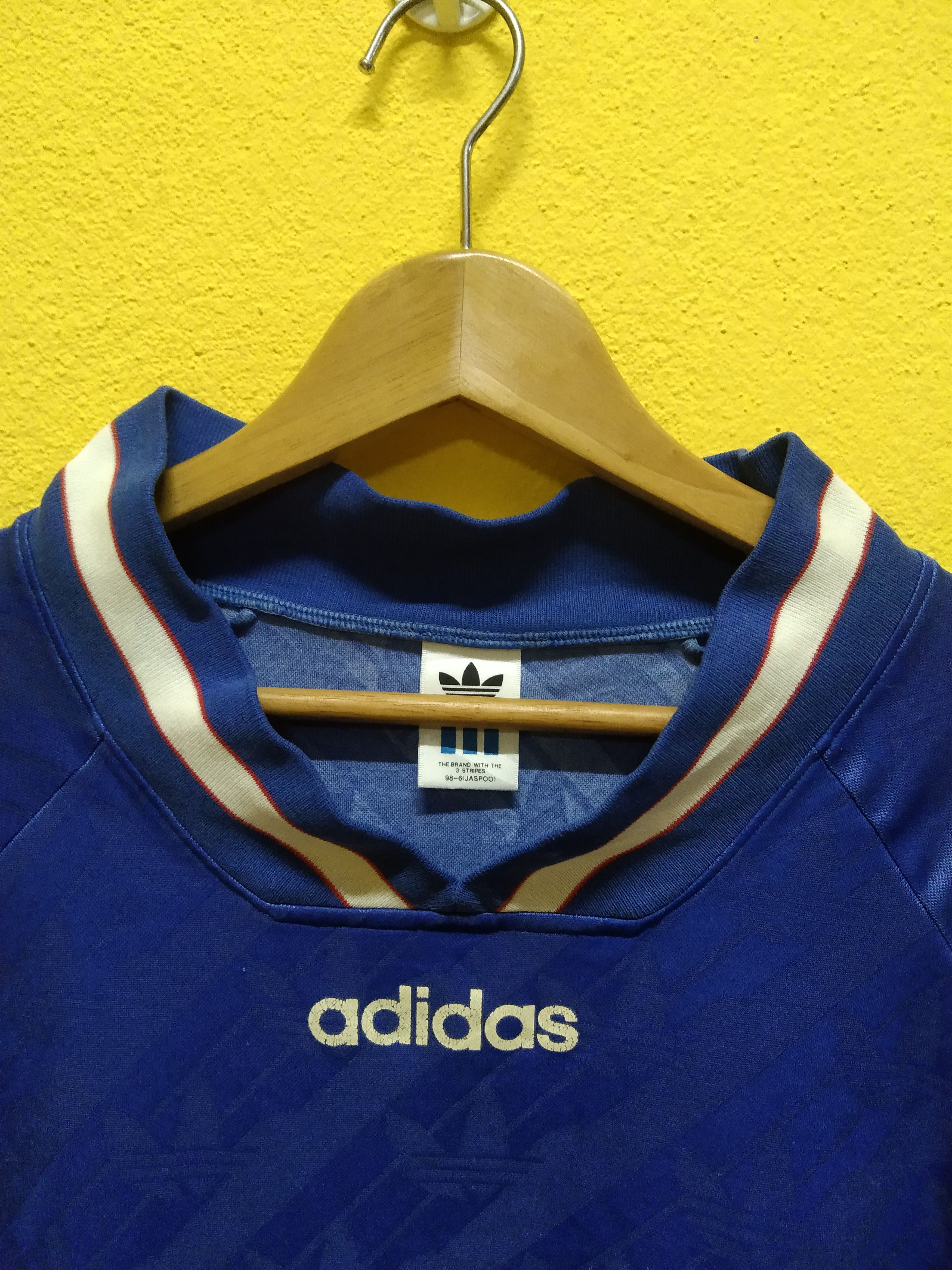 Adidas × Vintage Vintage Adidas Jersey Long Sleeve Shirt Size US L / EU 52-54 / 3 - 3 Thumbnail