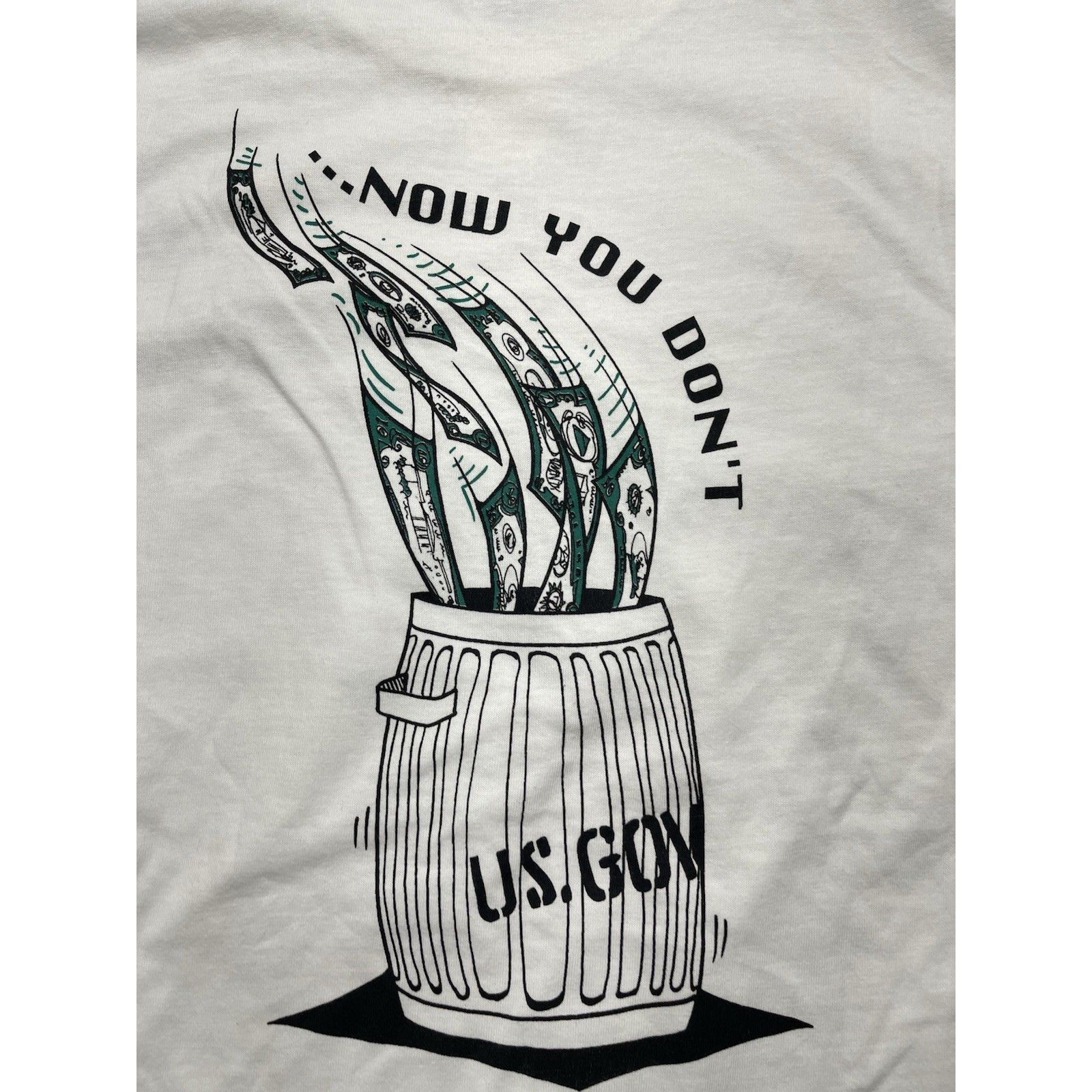 Hanes Vtg 90s US Gov Money Trash Can T-Shirt L Hanes Beefy-T Made Size US L / EU 52-54 / 3 - 7 Thumbnail