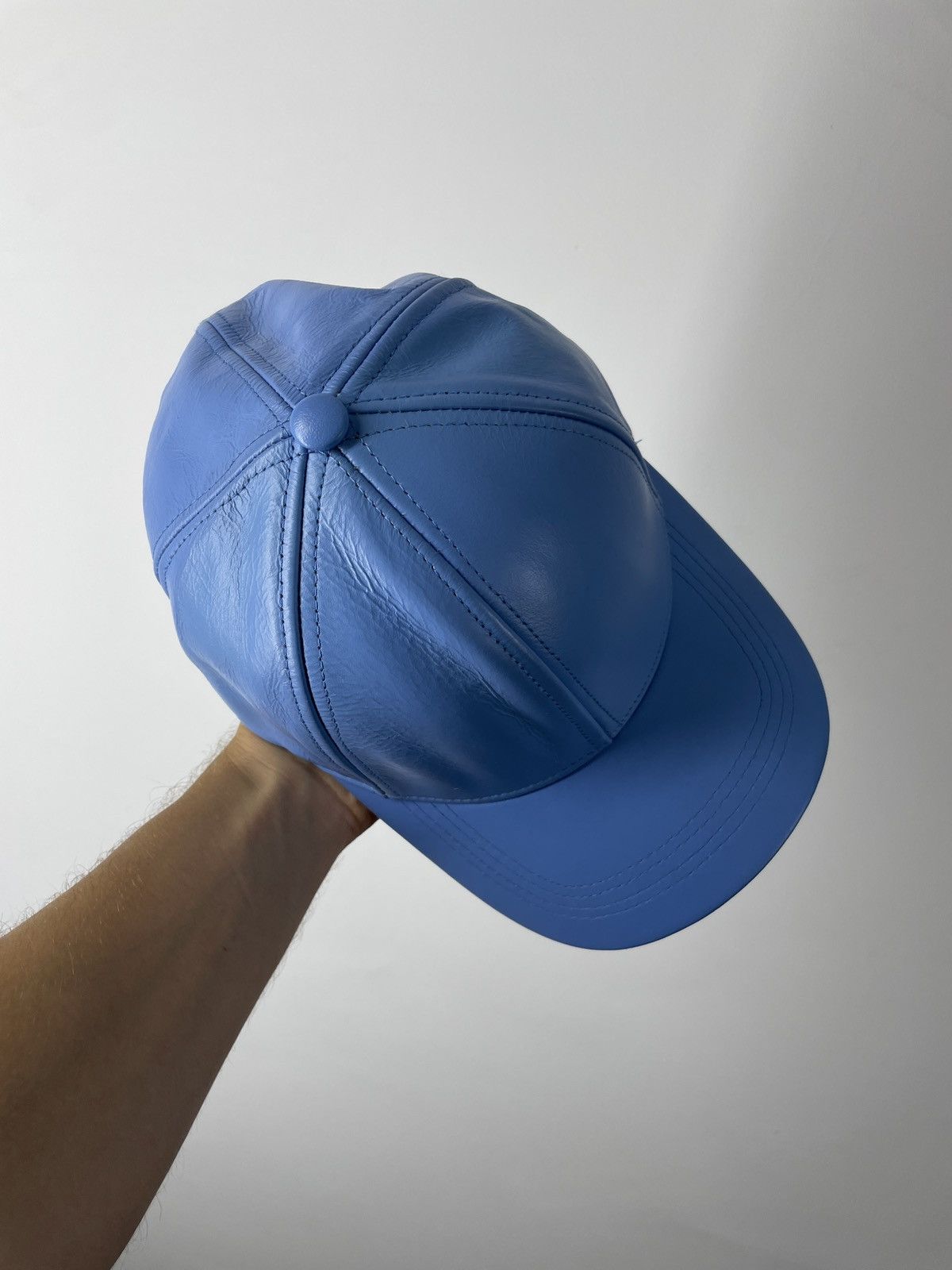 Genuine Leather Genuine Leather Vintage leather cap blue Size ONE SIZE - 7 Thumbnail