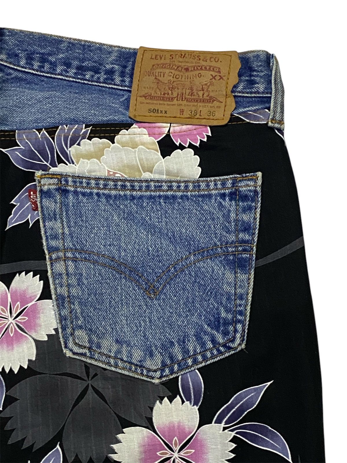 Levi's Vintage Levi’s 501 Custom Sukajan Distressed Denim Pants Size US 36 / EU 52 - 10 Thumbnail