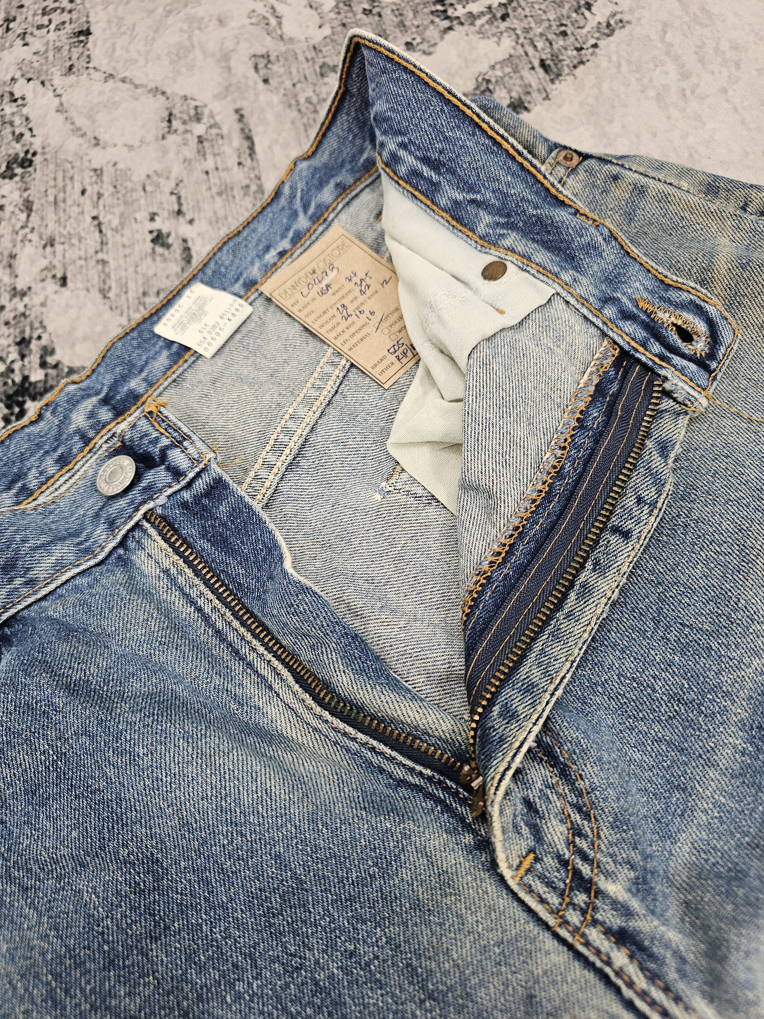 Levi's Vintage Clothing Vtg 90'S LEVIS 505 Distressed Faded Blue Cropped Jeans L0498 Size US 34 / EU 50 - 14 Thumbnail
