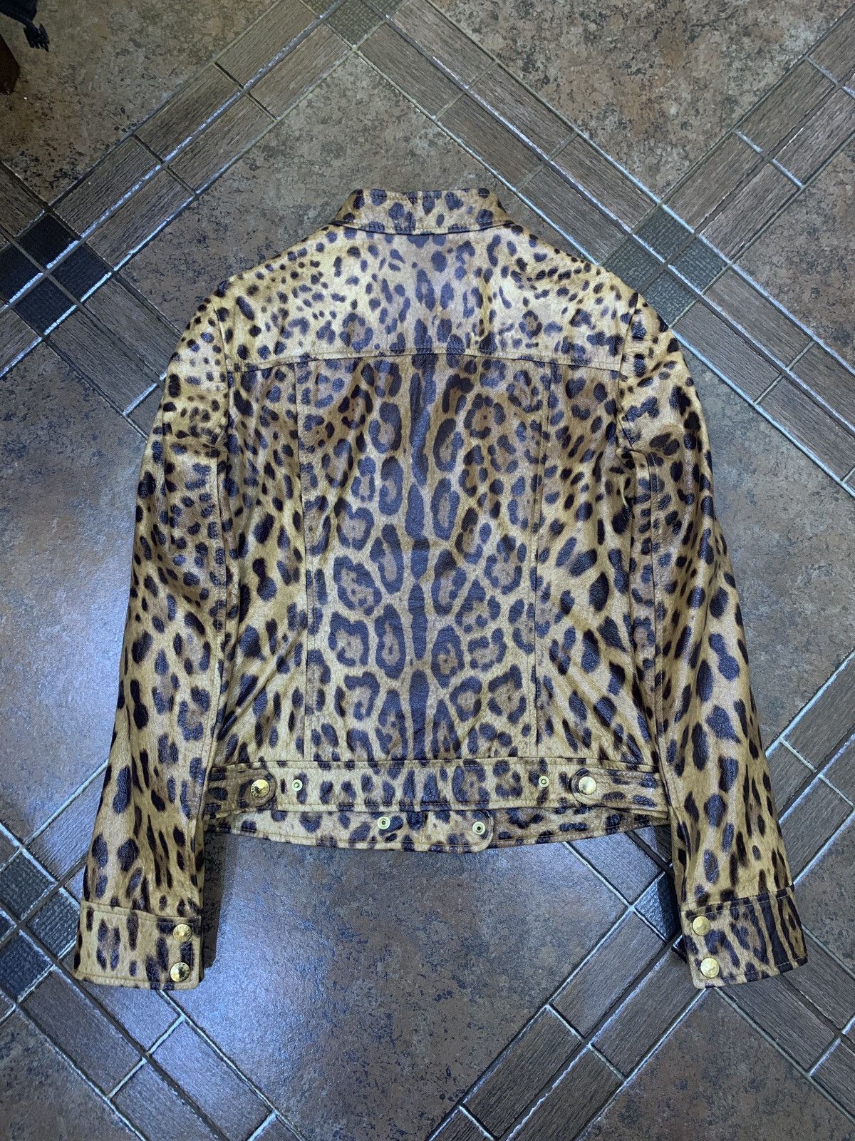 Dolce & Gabbana D&G Leopard Leather Jacket Size L / US 10 / IT 46 - 2 Thumbnail