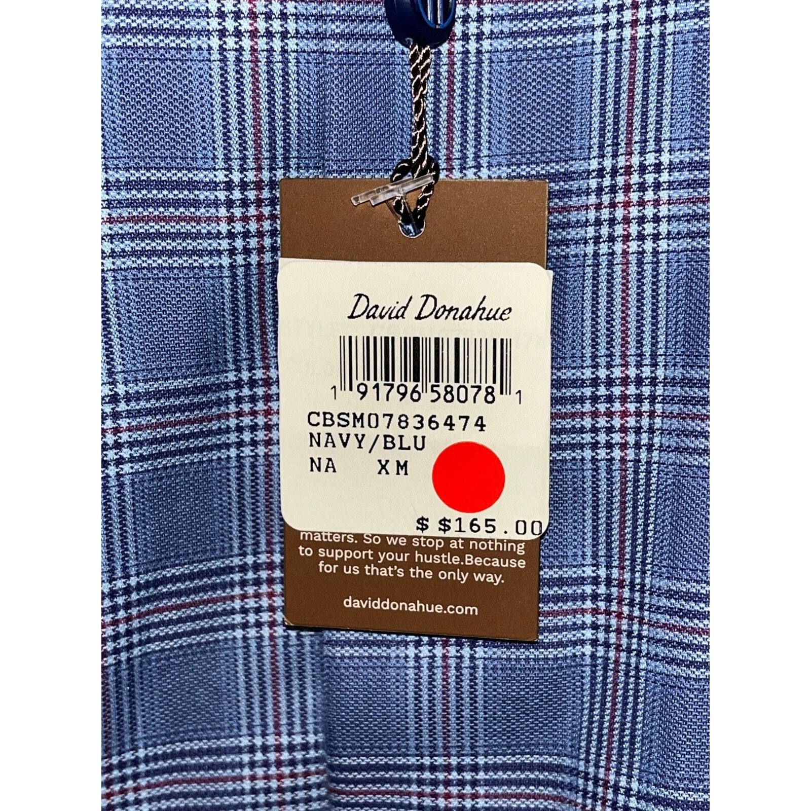 David Donahue David Donahue Dobby Fine Check Dress Shirt Navy Blue Men's M Size US M / EU 48-50 / 2 - 6 Thumbnail