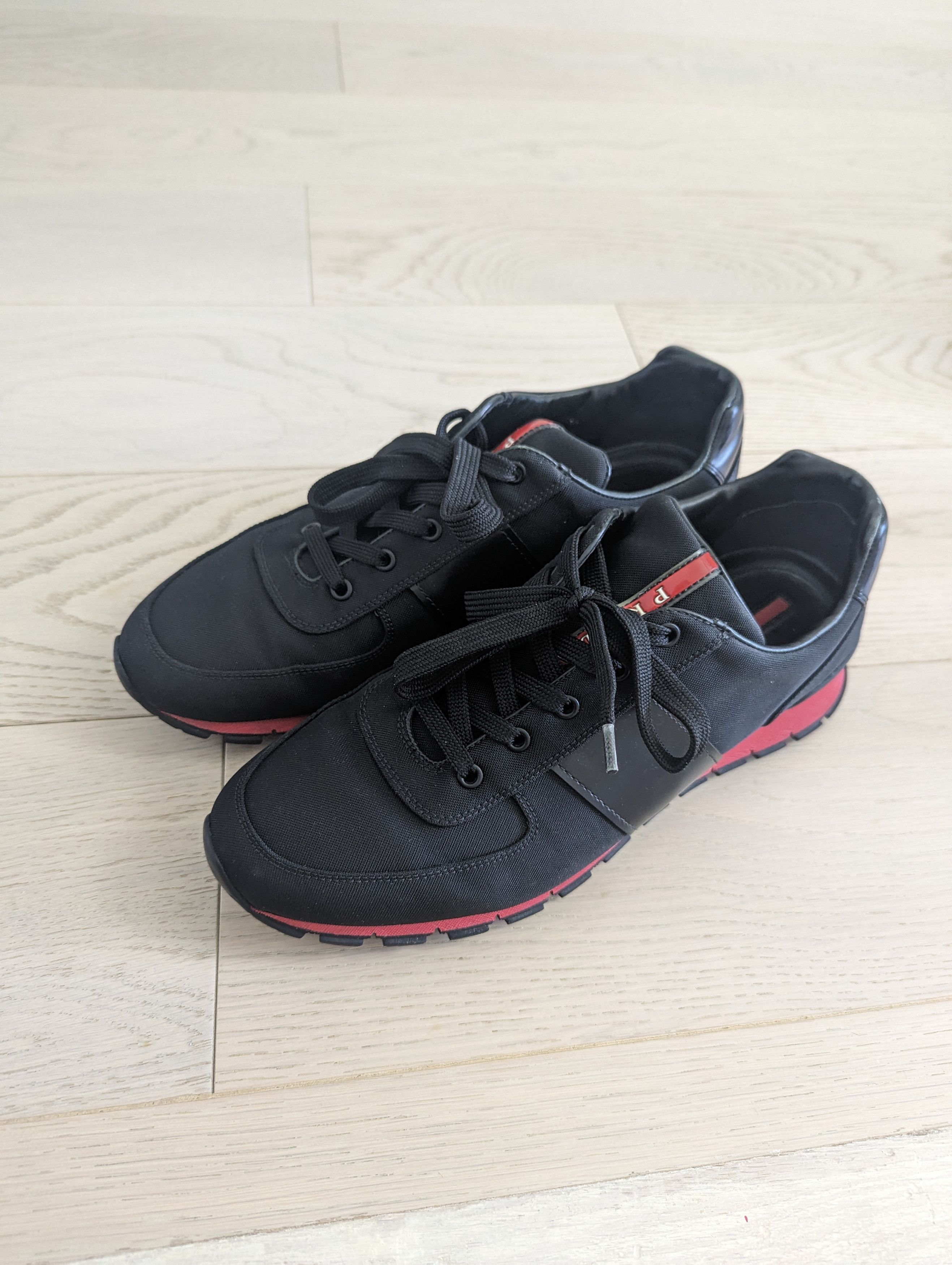 image of Prada Matchrace Sneakers Size 10Uk / 11 Us in Black Red, Men's