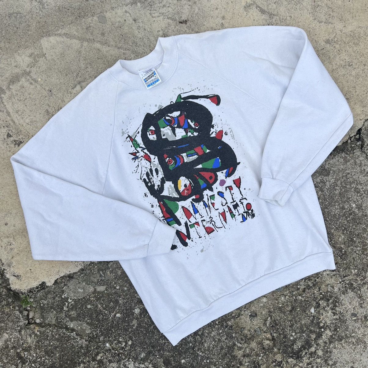 Vintage Vintage Crazy Abstract Fleece Sweatshirt Screen Stars 90s Size US L / EU 52-54 / 3 - 2 Thumbnail