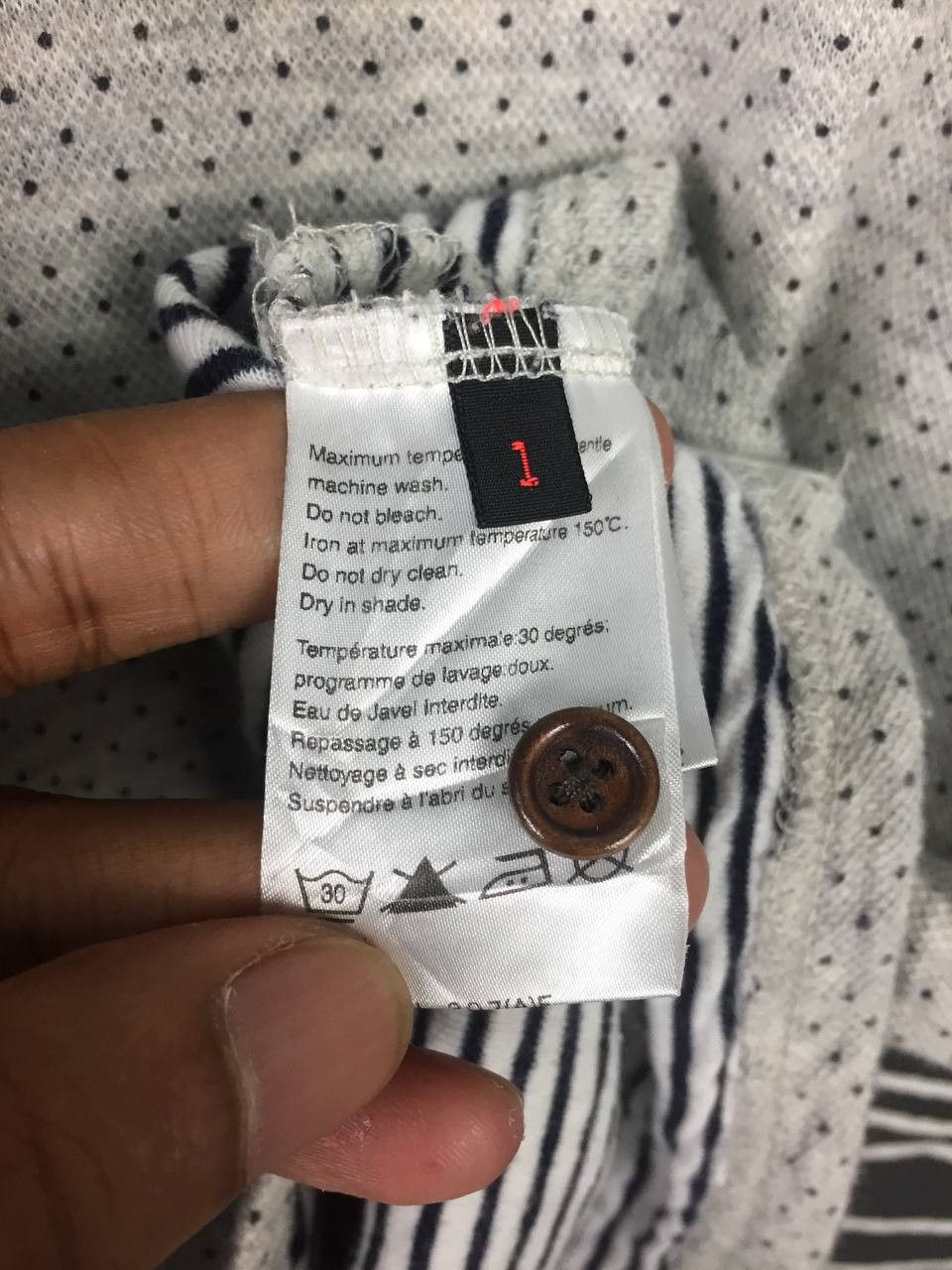 Japanese Brand J.N.R.D. Jun Co. Japan Micro-Dot Button-Down Polo Shirt Size US S / EU 44-46 / 1 - 8 Thumbnail