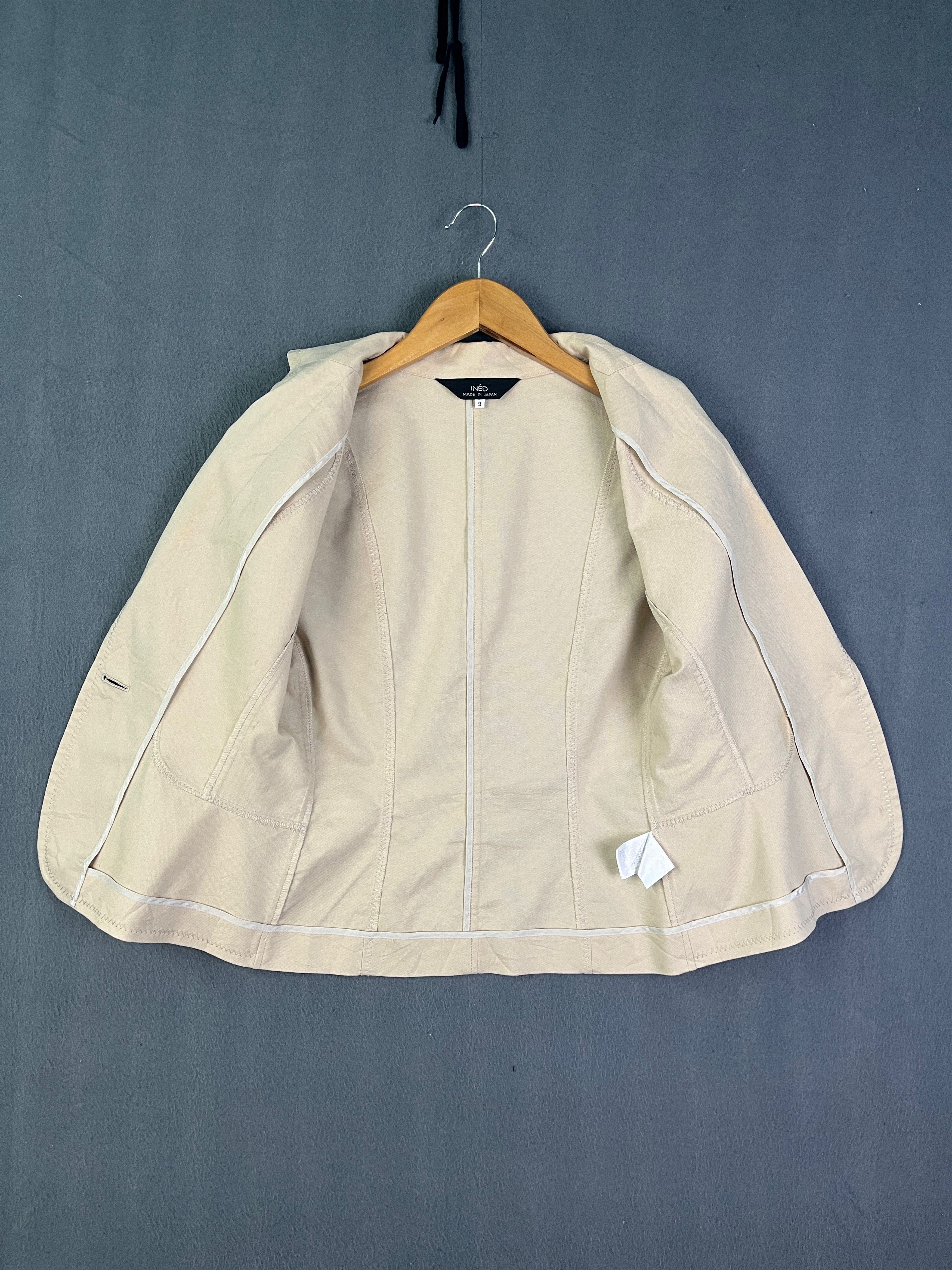 Japanese Brand Ined Single Button Blazer Jacket Beige Yohji Yamamoto Size S / US 4 / IT 40 - 11 Thumbnail