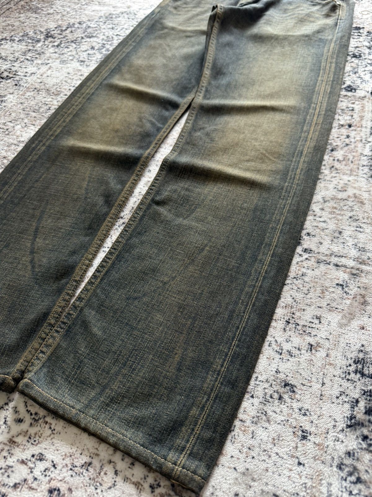 Le Grande Bleu (L.G.B.) Vintage Wrangler Gun Pocket Mud Wash Jeans Size US 30 / EU 46 - 9 Thumbnail