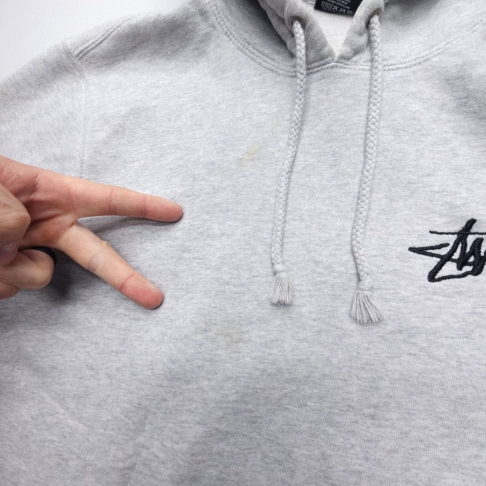 ASH Stussy Hoodie Ash Heather Mens L Street Skate Pullover Size US L / EU 52-54 / 3 - 5 Thumbnail
