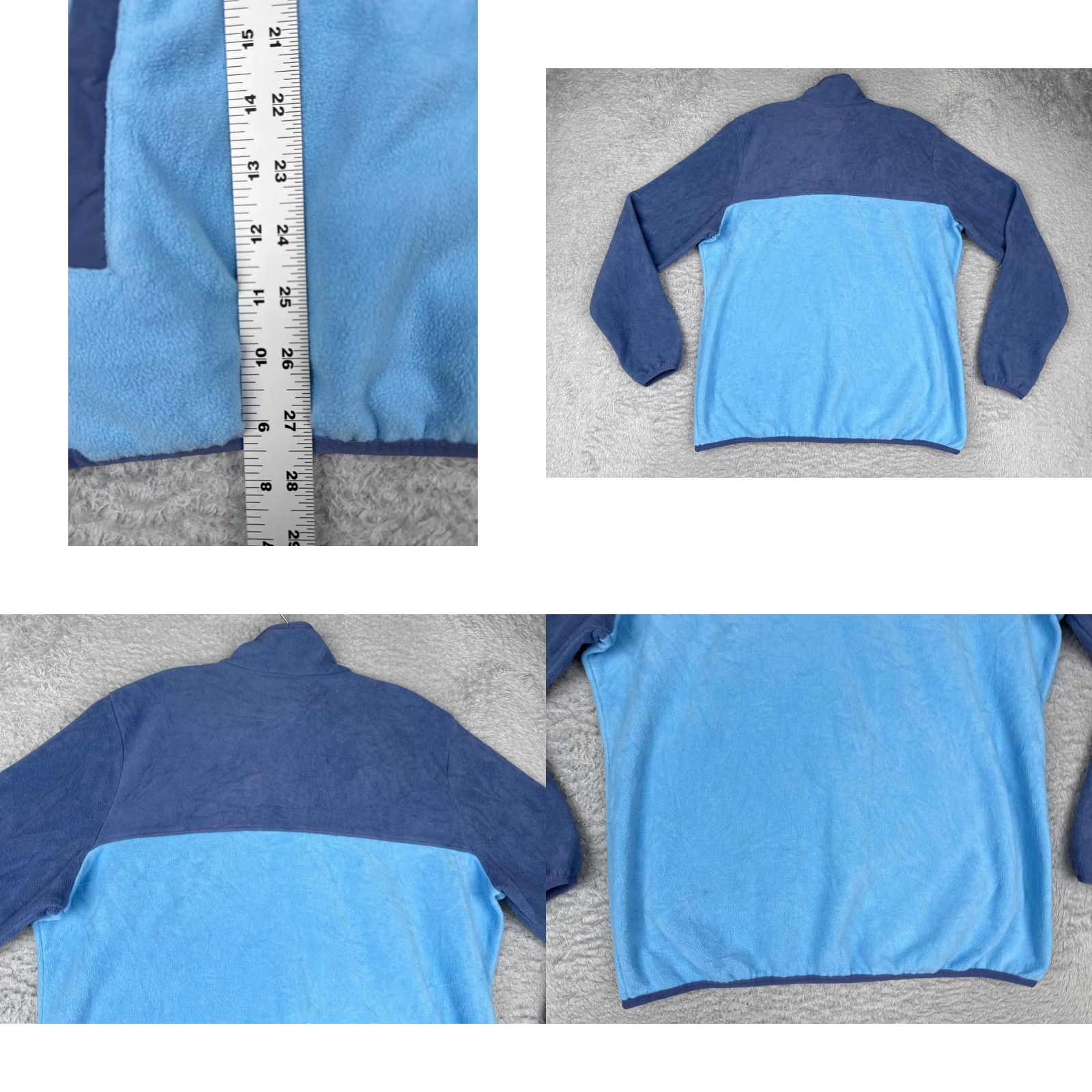 Vintage Columbia Sweater Womens XL Blue Button Mock Neck Fleece Polyester Pullover Raglan Sleeve Casual Outdoor - Hooded, Logo, Zipper, Button Size XL / US 12-14 / IT 48-50 - 9 Thumbnail