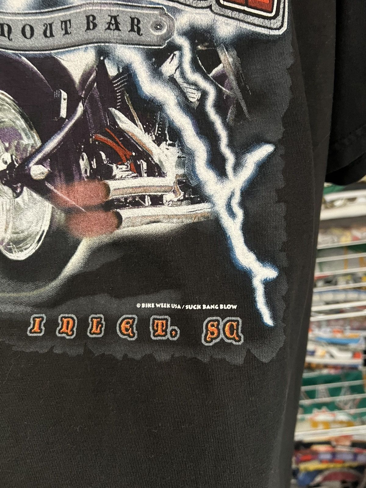 Harley Davidson 2001 Suck Bang Blow Bike Week Biker Burnout Bar Tee Lightnin Size US XL / EU 56 / 4 - 6 Thumbnail
