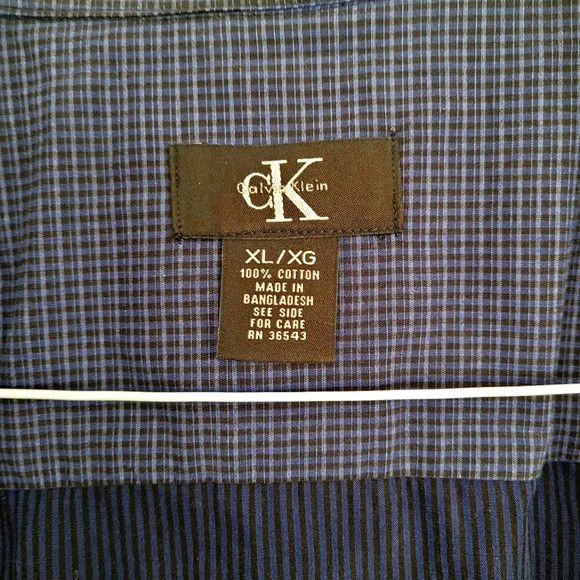 Calvin Klein Navy/Black Striped Collared Long Sleeve Button-Up Shirt Size US XL / EU 56 / 4 - 3 Thumbnail