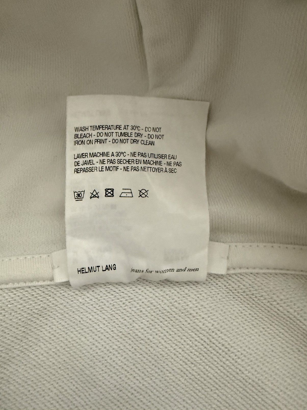 Helmut Lang Helmut Lang HWT lent hoodie chalk white. Men's size Medium. Size US M / EU 48-50 / 2 - 9 Thumbnail