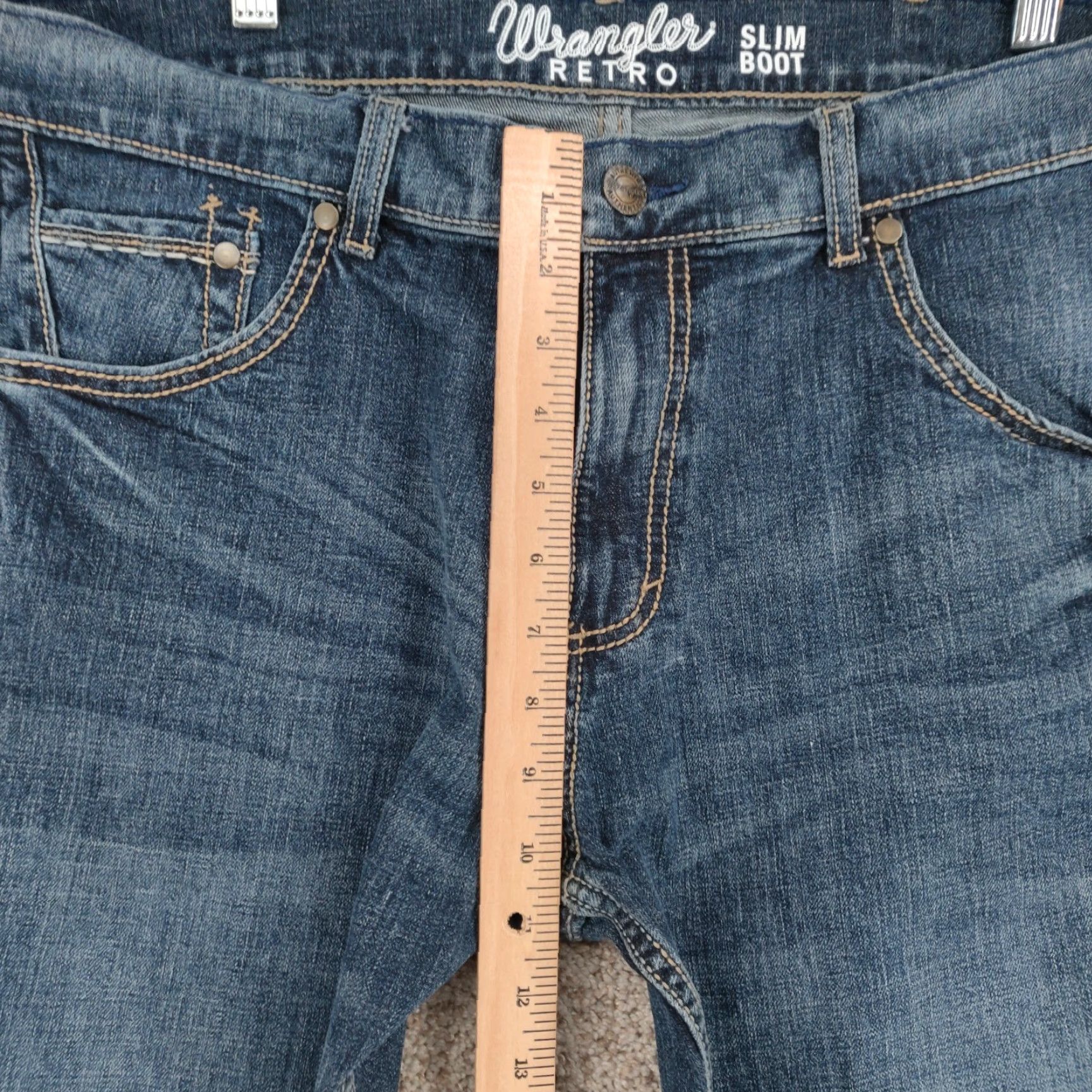Wrangler Wrangler Retro Slim Boot Jeans Mens 36X30 Blue Western Cowboy Work Size US 36 / EU 52 - 3 Thumbnail