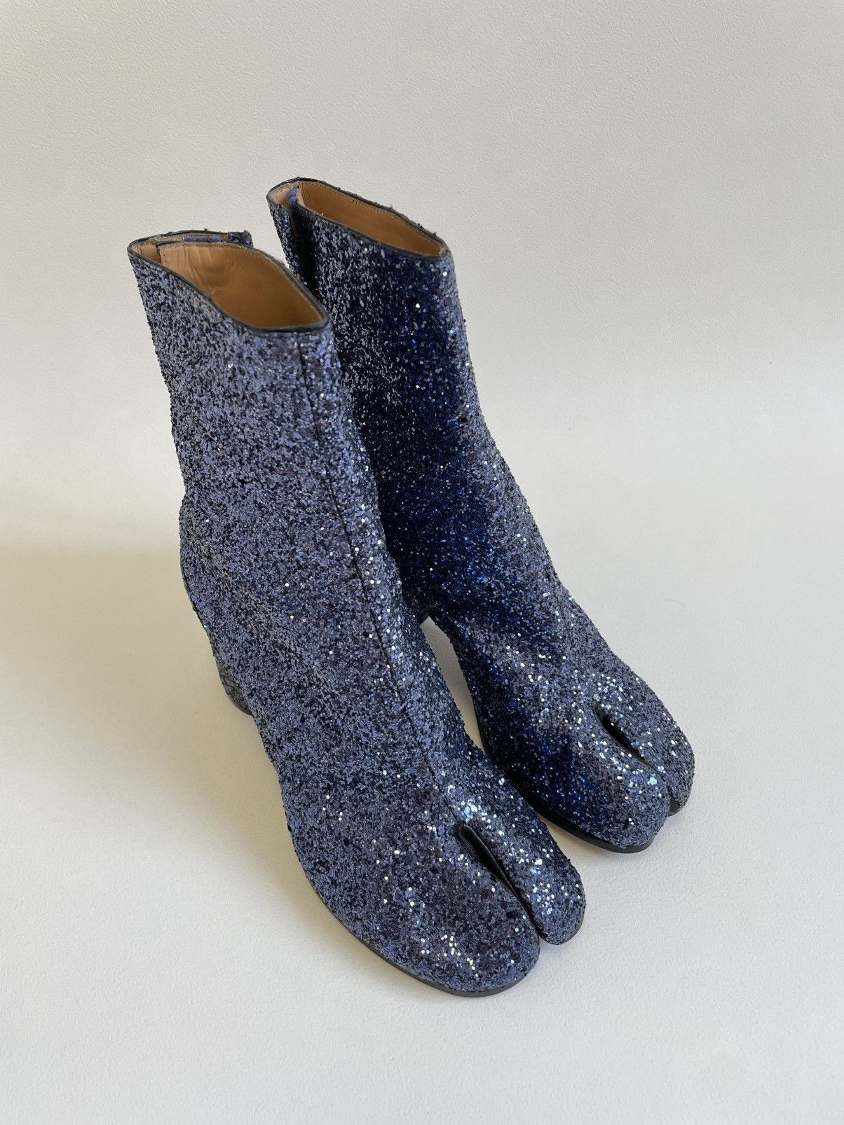 Maison Margiela Metallic Blue Glitter Tabi Boots Size US 6 / IT 36 - 4 Thumbnail