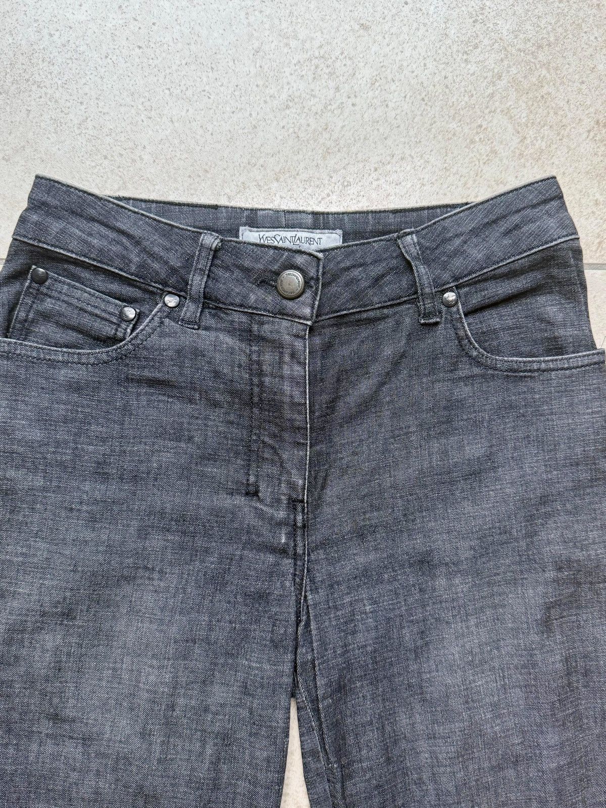 Saint Laurent Paris Yves Saint Laurent Grey Pigmented Denim Size 26" / US 2 / IT 38 - 10 Thumbnail