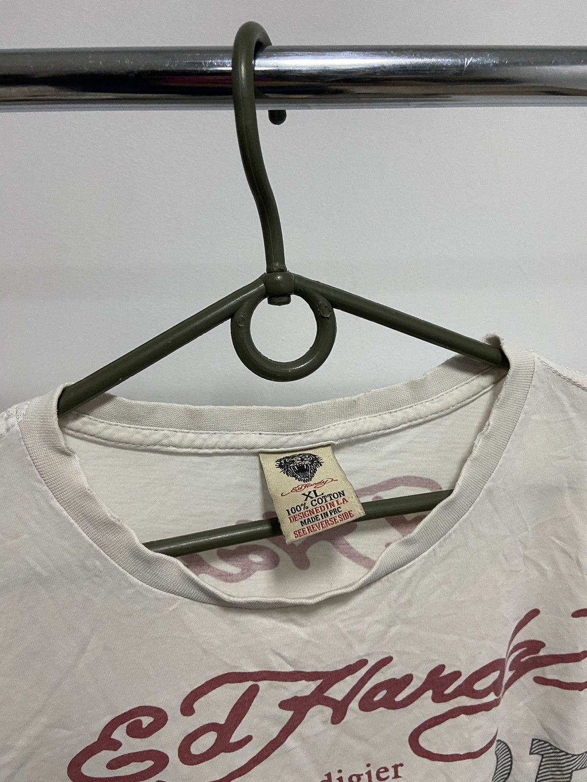 Ed Hardy × Vintage Ed Hardy t shirt girl rhinestones big print vintage tattoo Size US XL / EU 56 / 4 - 13 Thumbnail