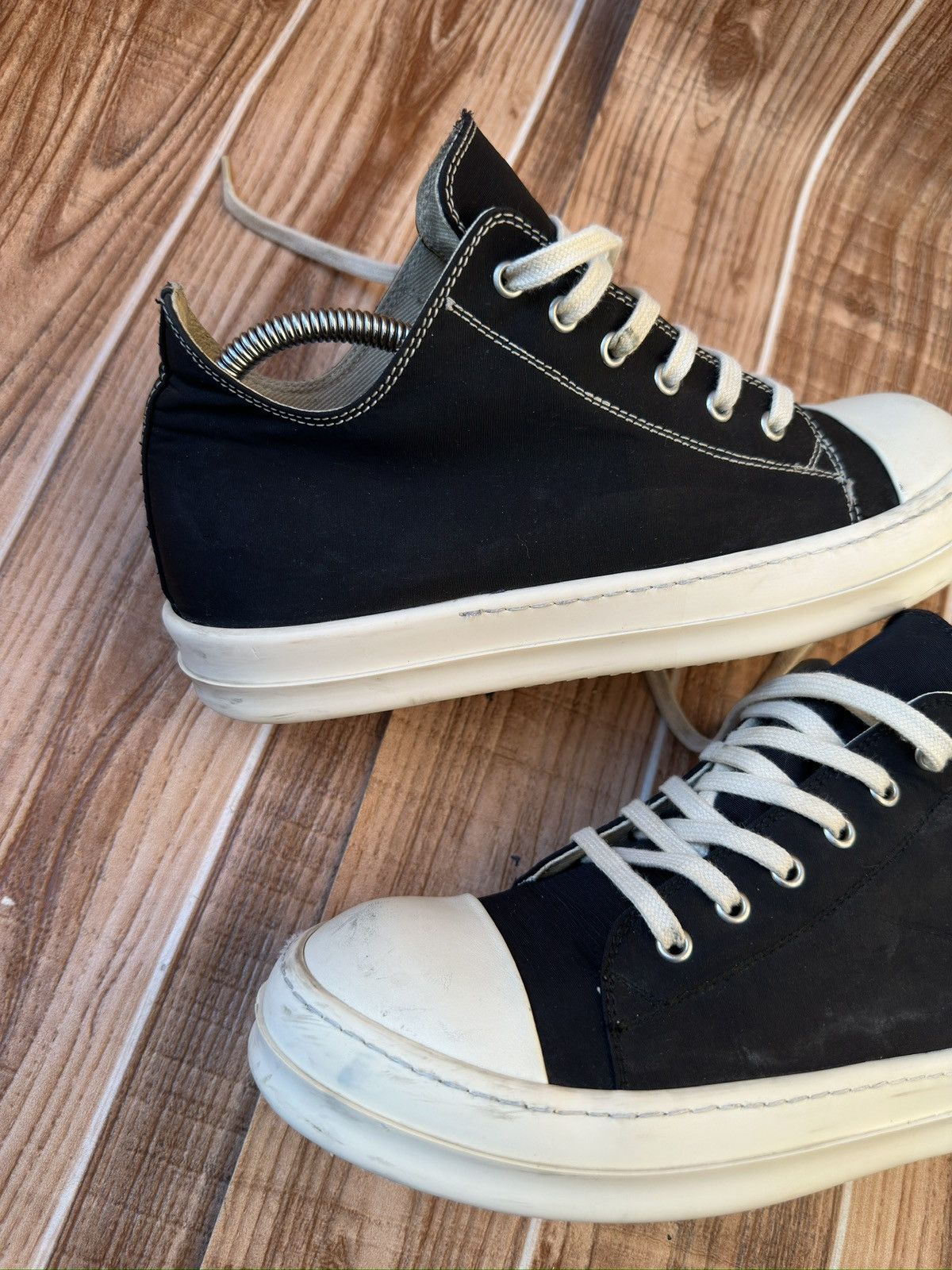 Rick Owens Rick Owens DRKSHDW Nylon Ramones Two Tone Stitch Lowtops Size US 8.5 / EU 41-42 - 10 Thumbnail
