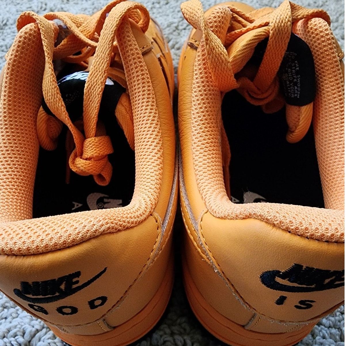 Nike Wmns Nike By You Air Force 1 Low Orange Black Brand New Sz 8 Size US 8 / IT 38 - 5 Thumbnail