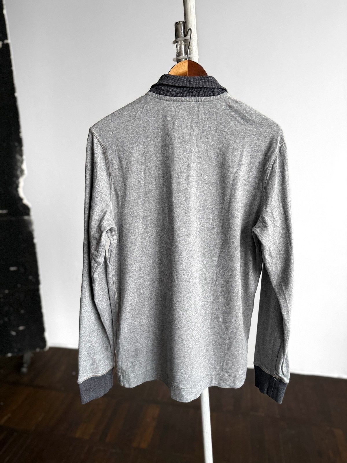 Hugo Boss Hugo Boss Orange Mens Grey Long Sleeve Henley Polo Shirt Size US M / EU 48-50 / 2 - 6 Thumbnail