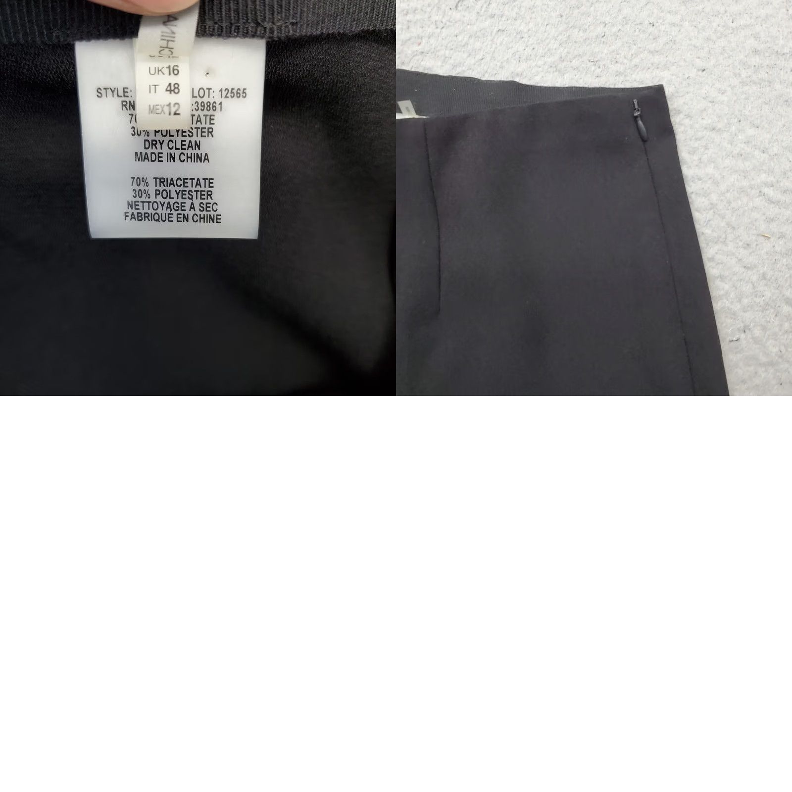 Elie Tahari Elie Tahari Pants Womens 12 Black Relaxed Fit Ankle Flared Leg Side Zip Size 34" / US 12 / IT 48 - 8 Thumbnail