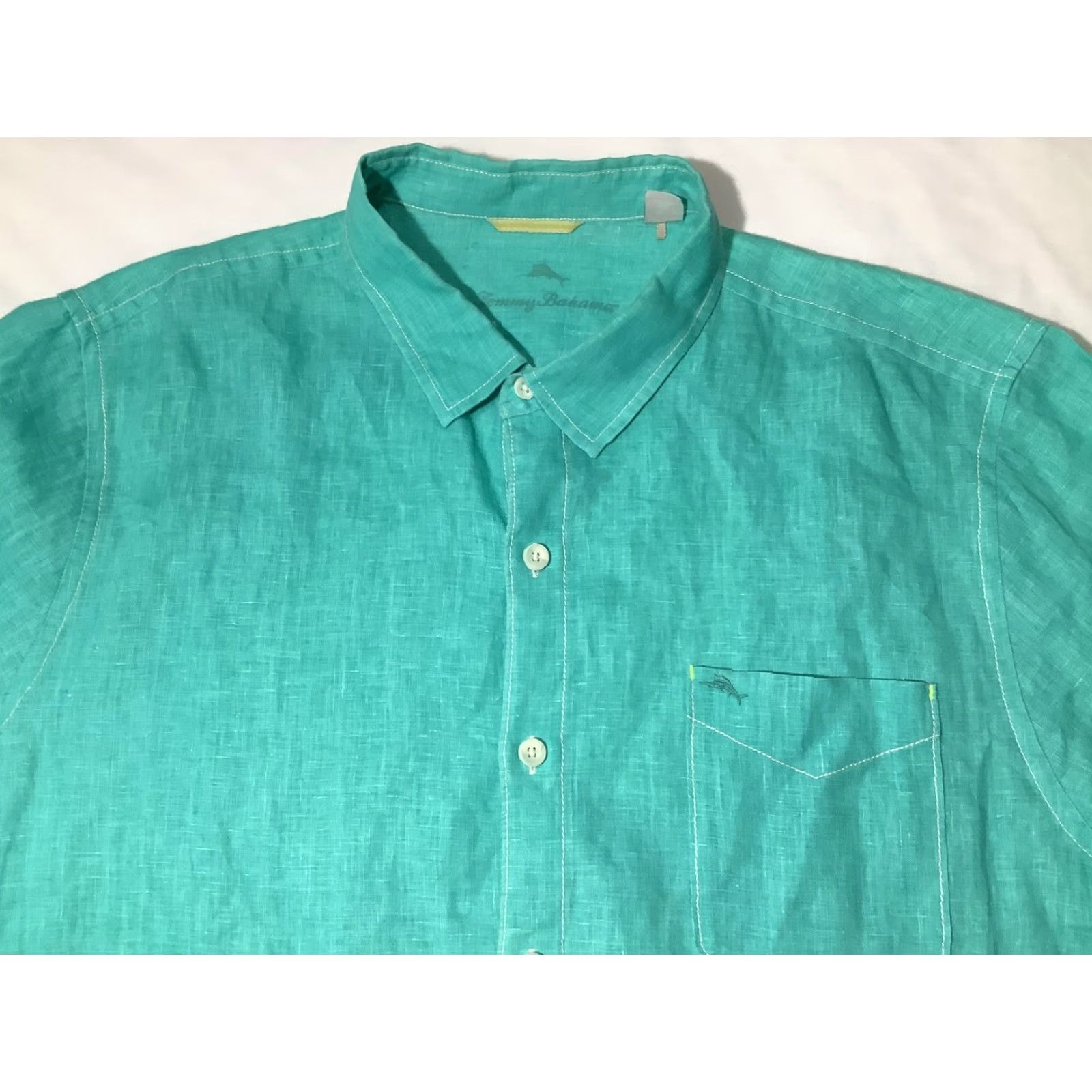 Tommy Bahama Tommy Bahama Shirt Mens 2XL Teal Linen Button Front Long Sleeve Beach Casual Shirt Men Size US XXL / EU 58 / 5 - 2 Thumbnail