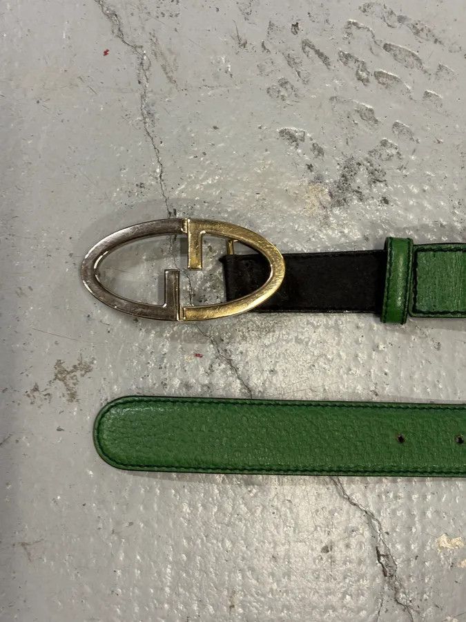 Gucci Gucci Green Leather Oval G-Buckle Belt Size ONE SIZE - 4 Thumbnail