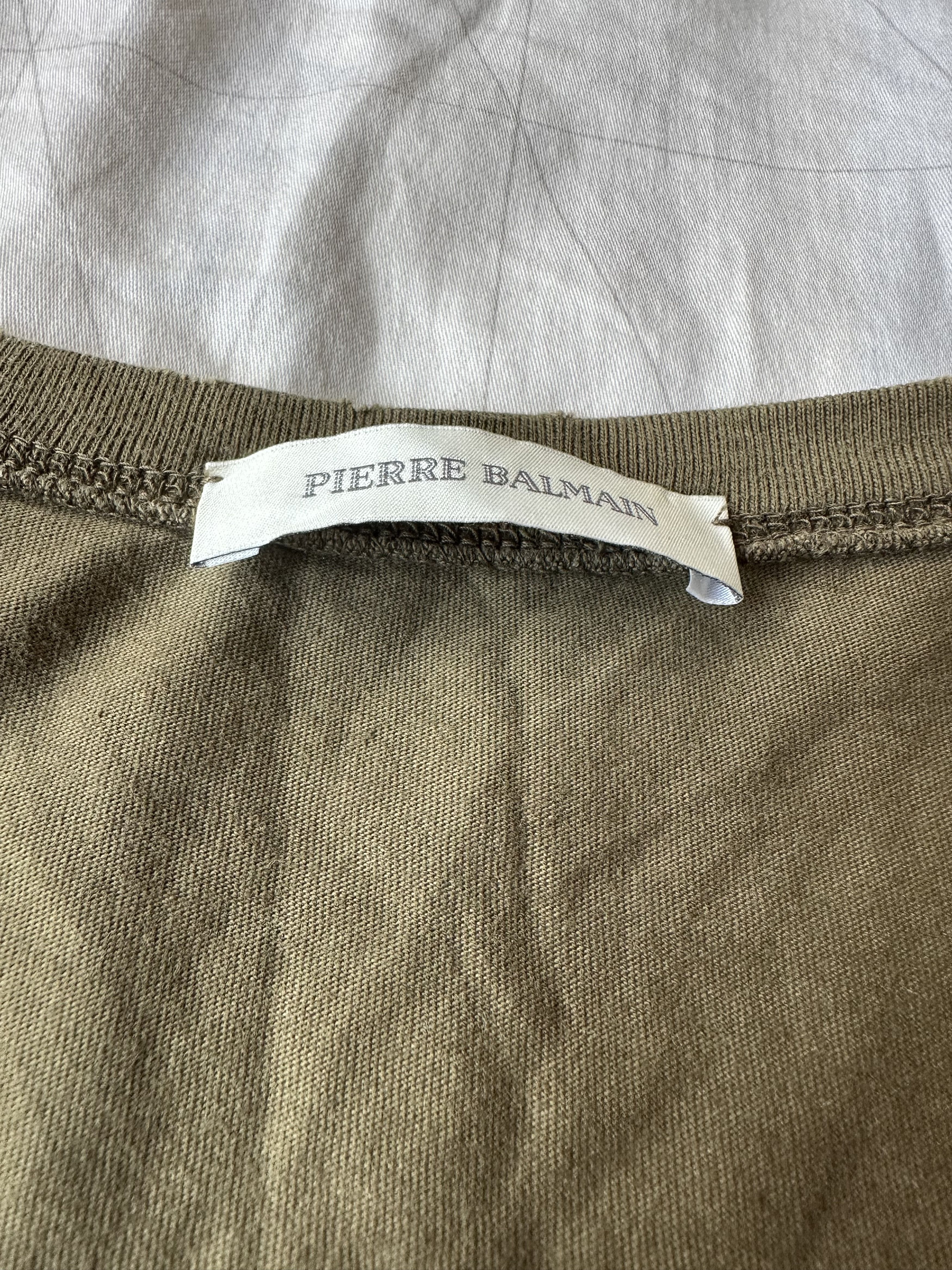 Pierre Balmain Pierre Balmain Washed Khaki Sleeveless Tank Top Avant Garde Size US M / EU 48-50 / 2 - 4 Thumbnail