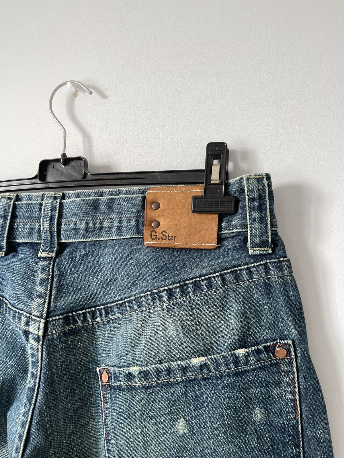 G-Star 90's Vintage G-Star Raw Buckle Back Dirty Wash Y2k Jeans Size US 32 / EU 48 - 9 Thumbnail