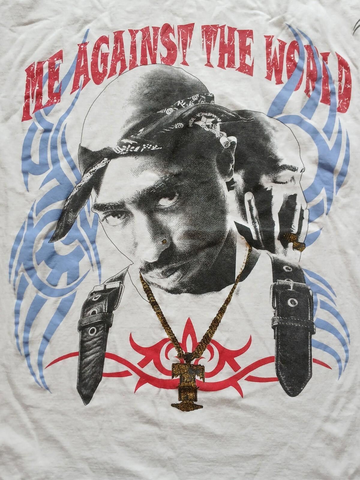 New York Yankees Tupac Me Against The World Hip Hop T-Shirt 3XL 23"x 31" VTG Size US XL / EU 56 / 4 - 3 Thumbnail