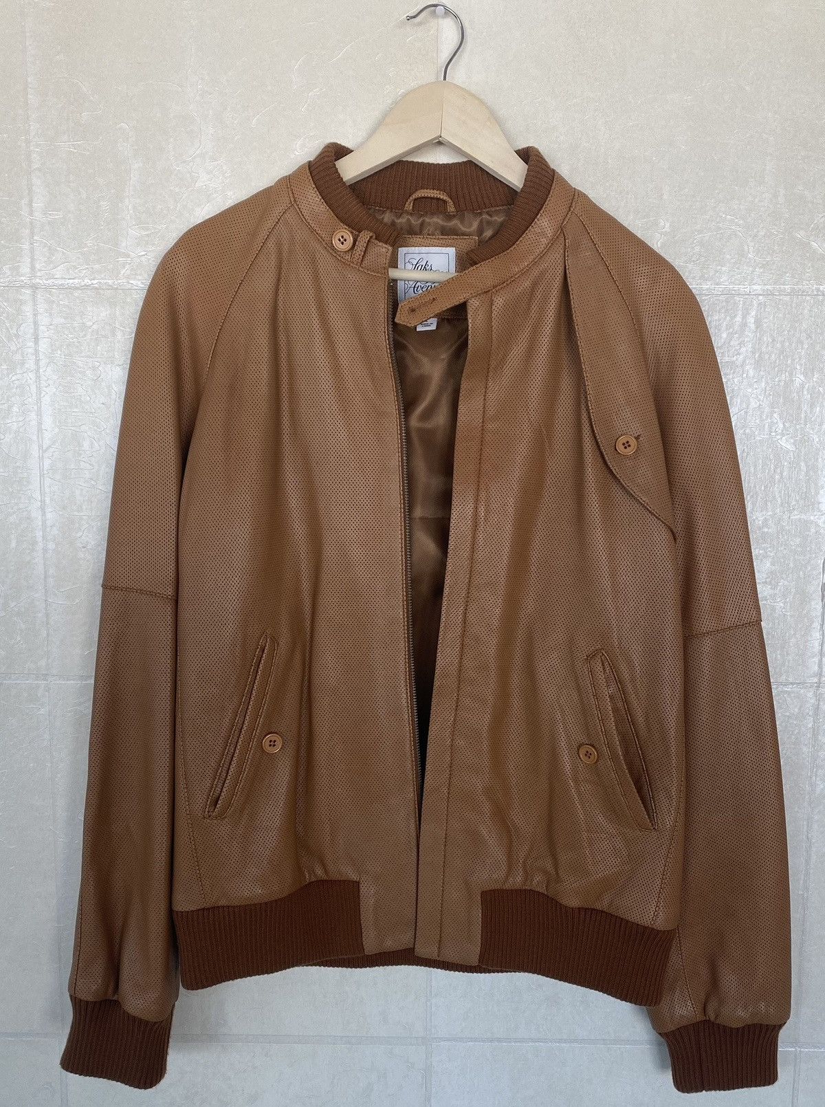 Saks Fifth Avenue Brown Leather Jacket