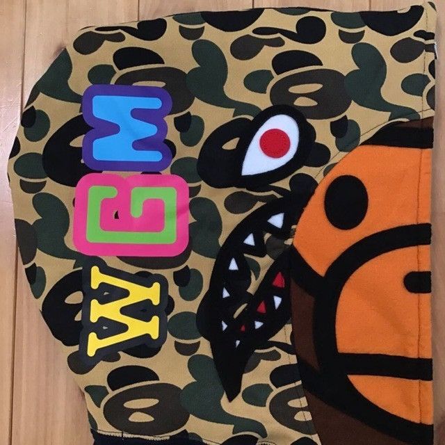 Bape BAPE CAMO Milo Shark Full Zip Hoodie Navy a bathing ape Size US M / EU 48-50 / 2 - 3 Thumbnail