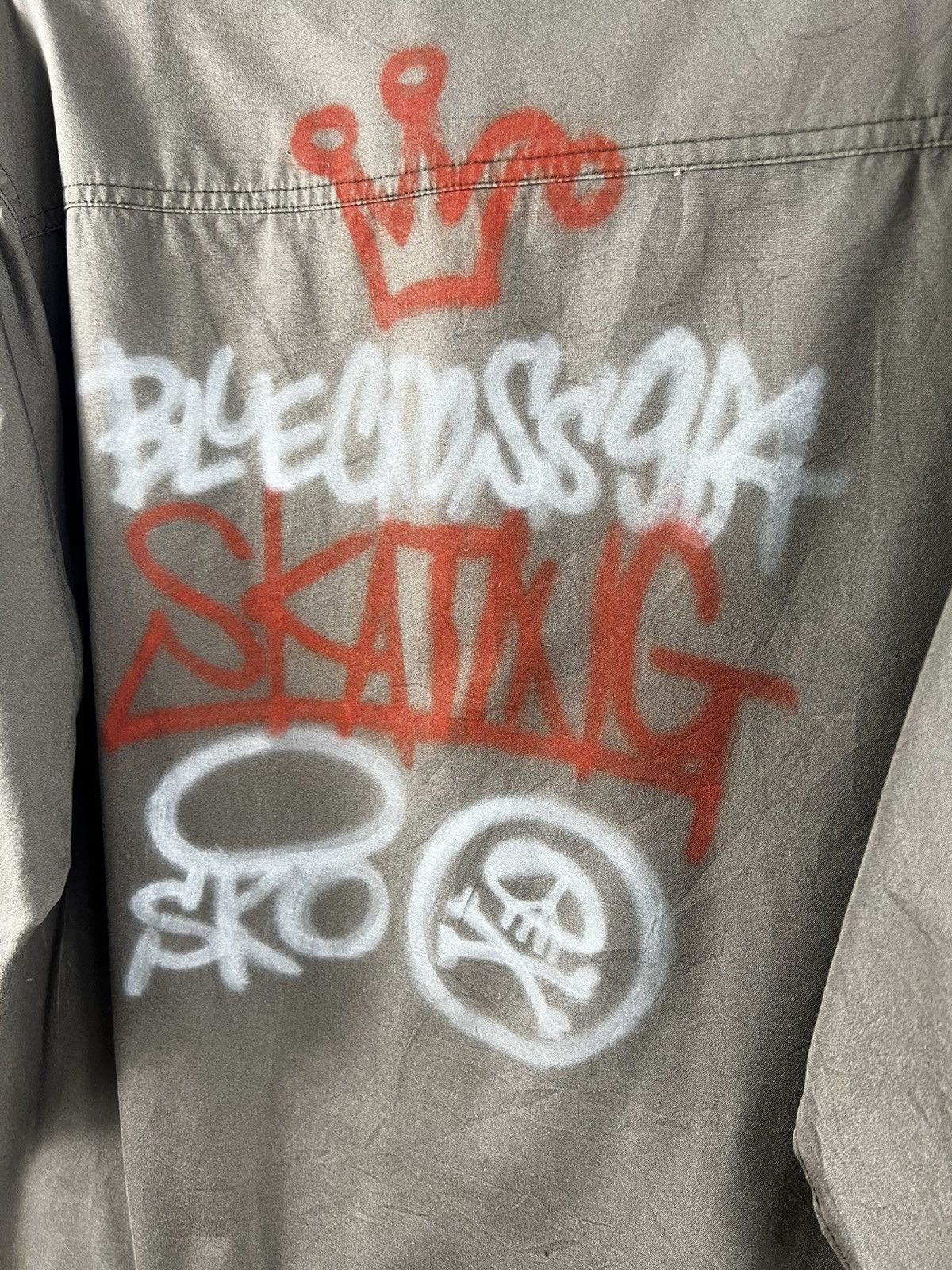 Other 🔥 Blue Cross 964 Skull Skating shirt Snap button - L Size US M / EU 48-50 / 2 - 14 Thumbnail